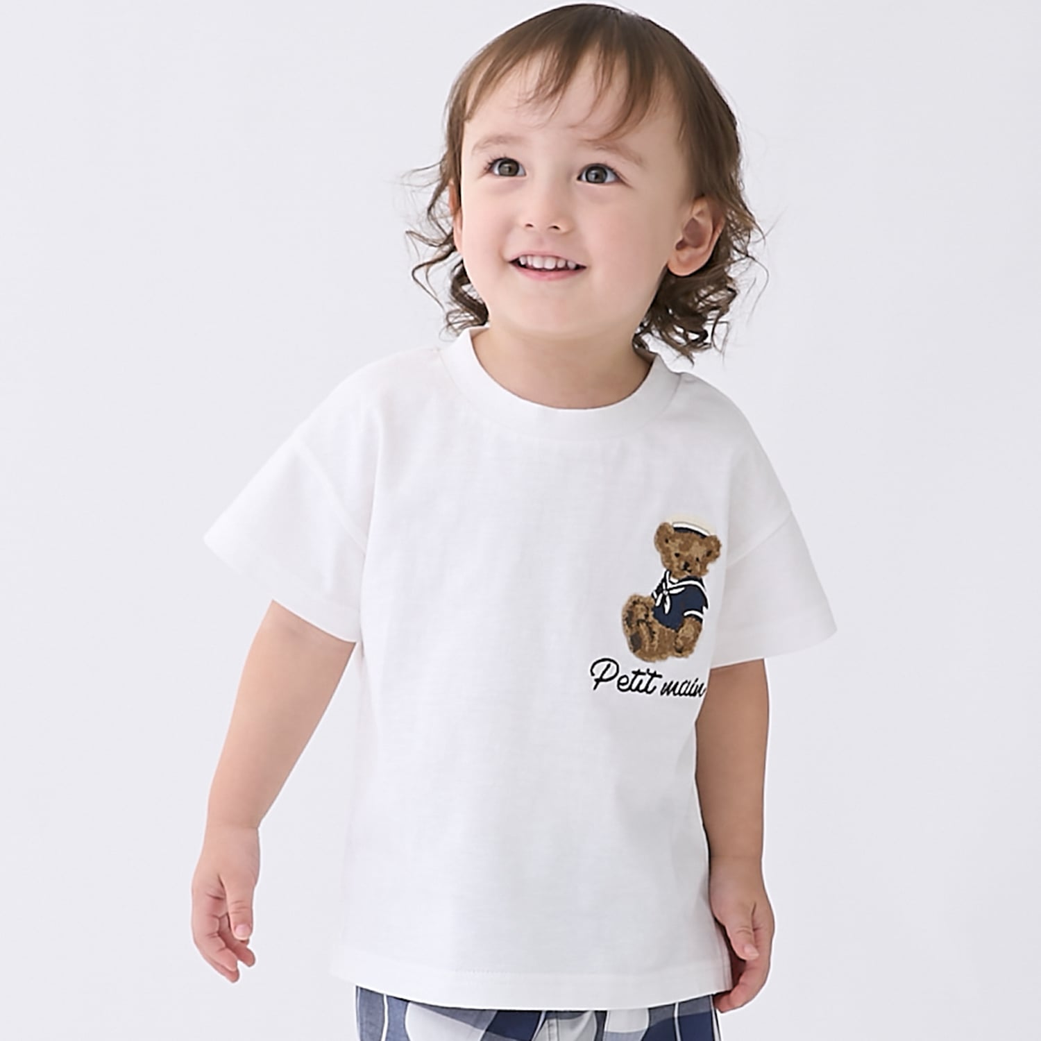 プティマイン petit main くまマリン半袖Tシャツ （オフ ホワイト） オフ ホワイト