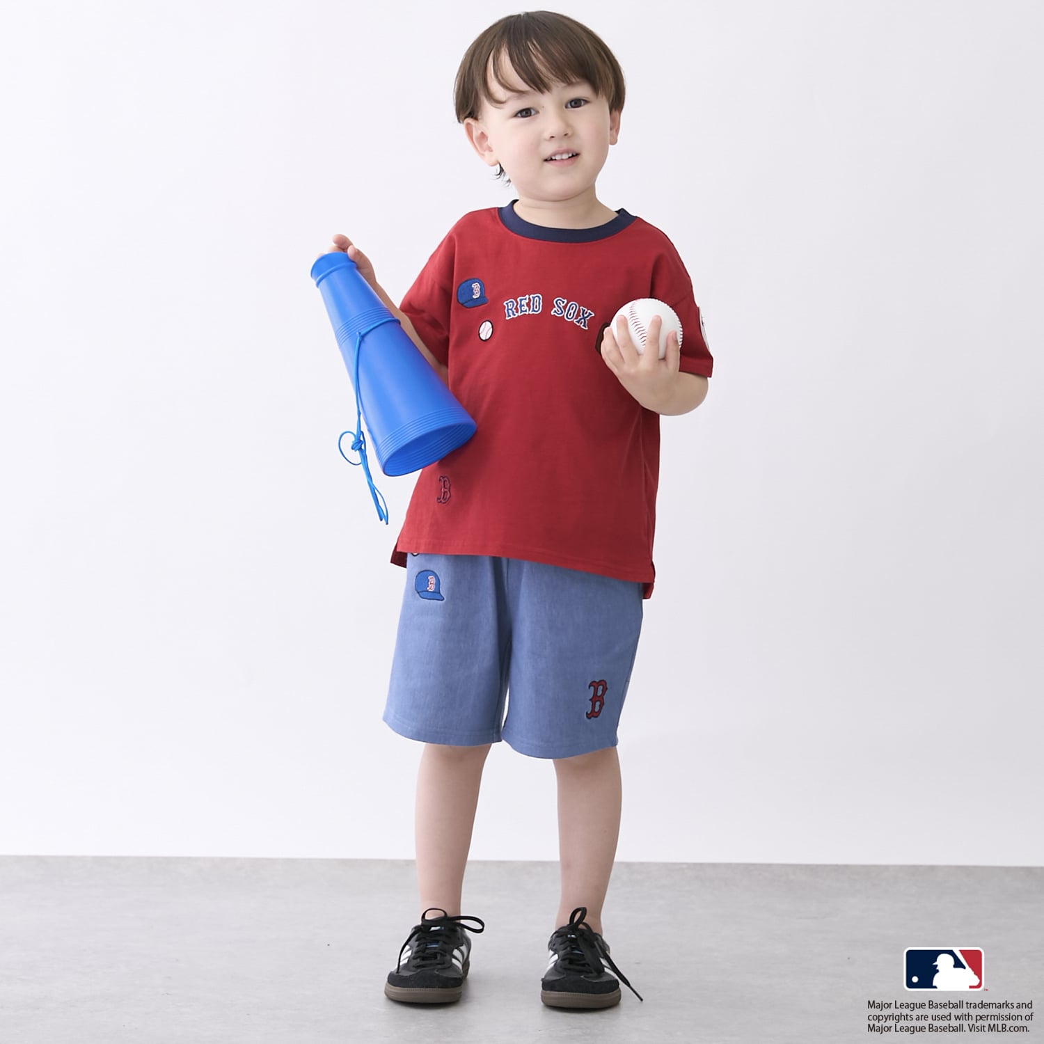 プティマイン petit main 【MLB】カットハーフパンツ （ブルー） ブルー