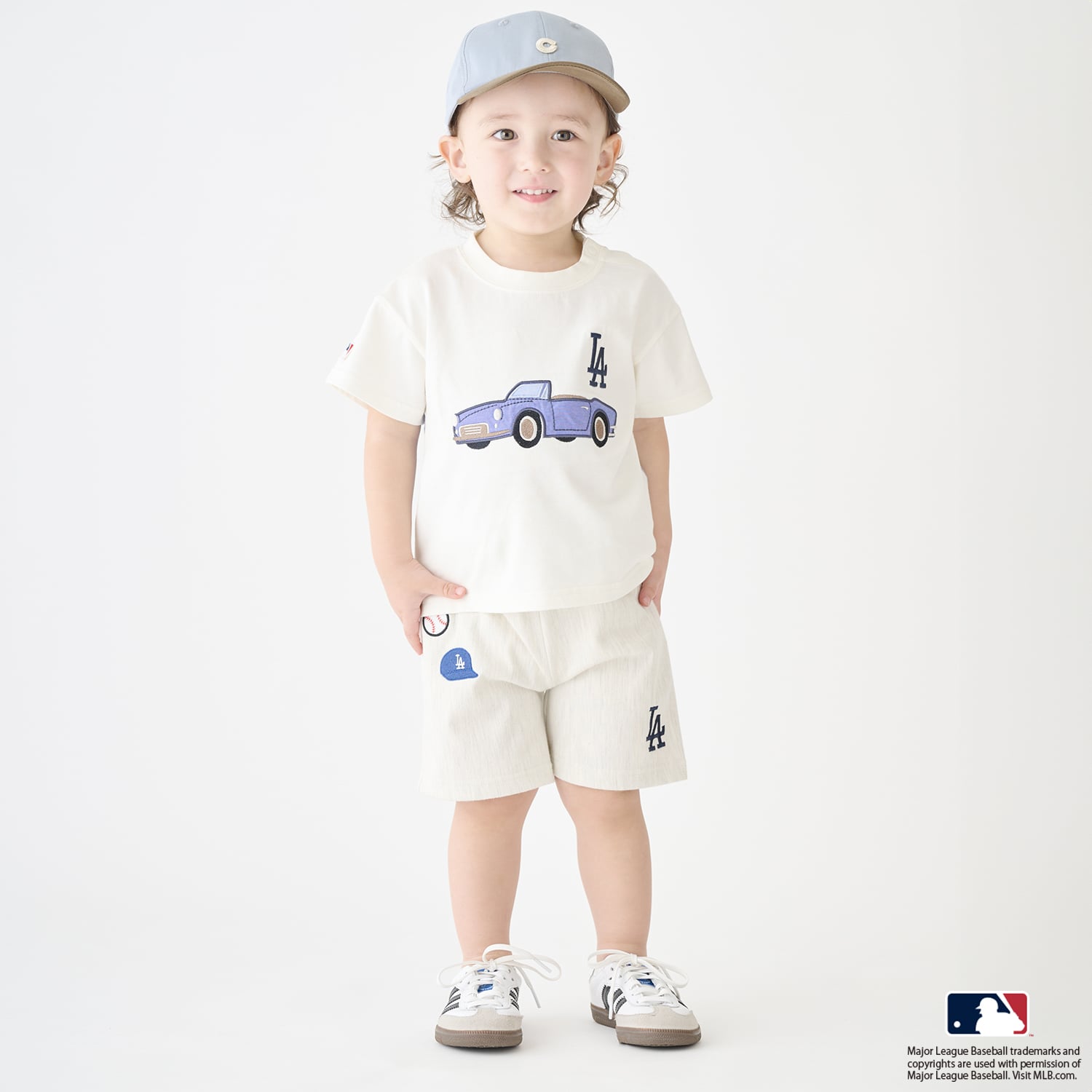 プティマイン petit main 【MLB】カットハーフパンツ （ブルー） ブルー