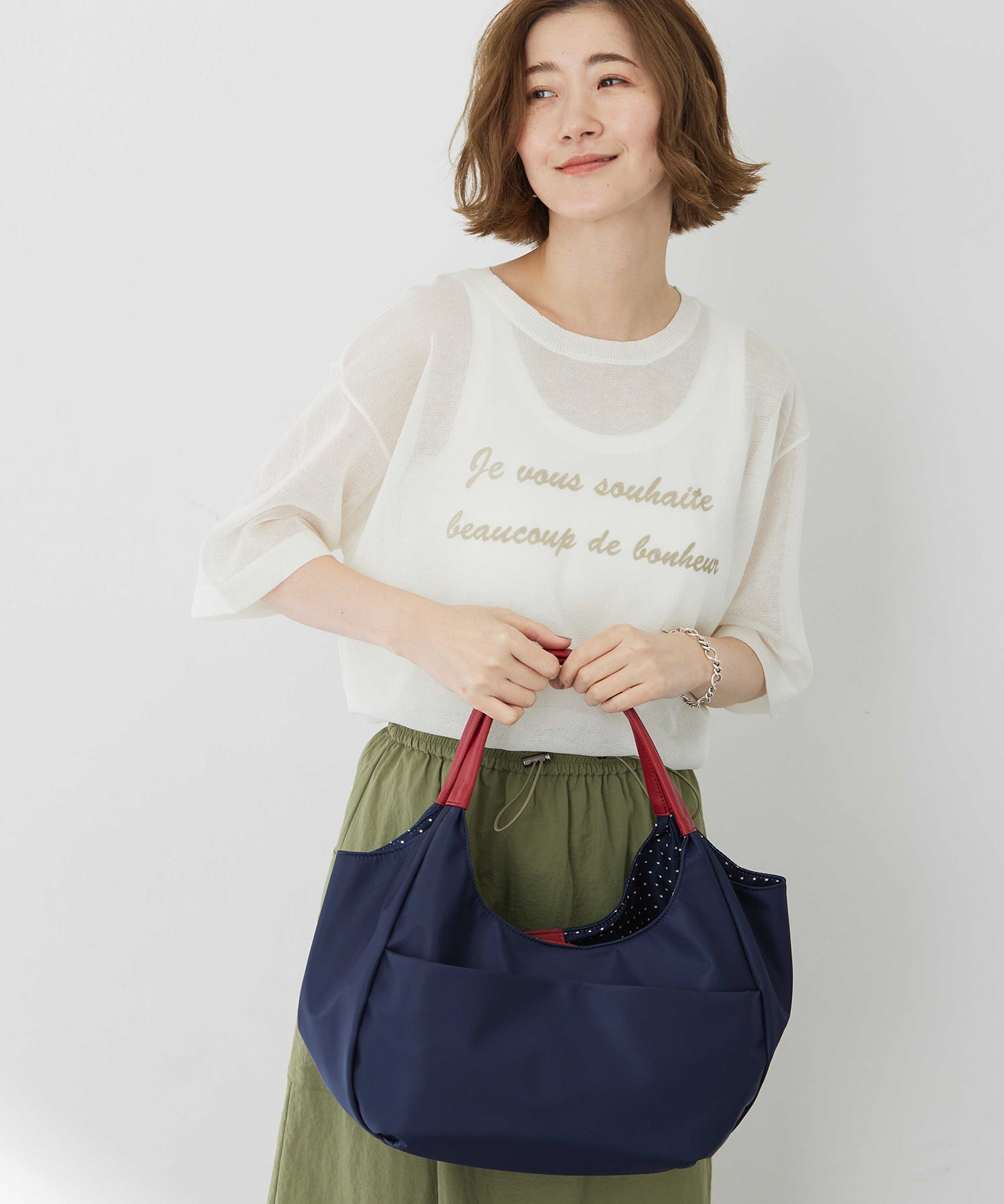 プチ オンフルール Petit Honfleur アパッシュプリントバッグ （ブルー） ブルー