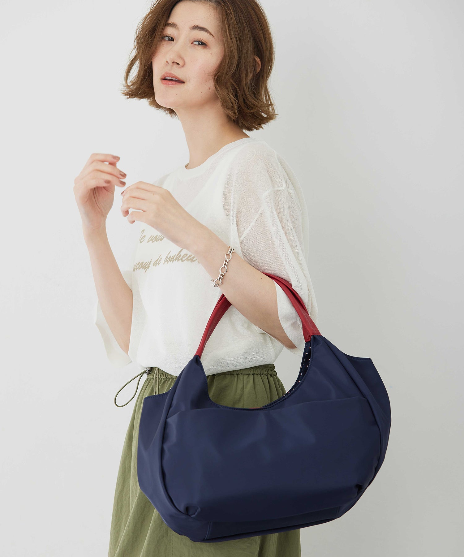 プチ オンフルール Petit Honfleur アパッシュプリントバッグ （ブルー） ブルー