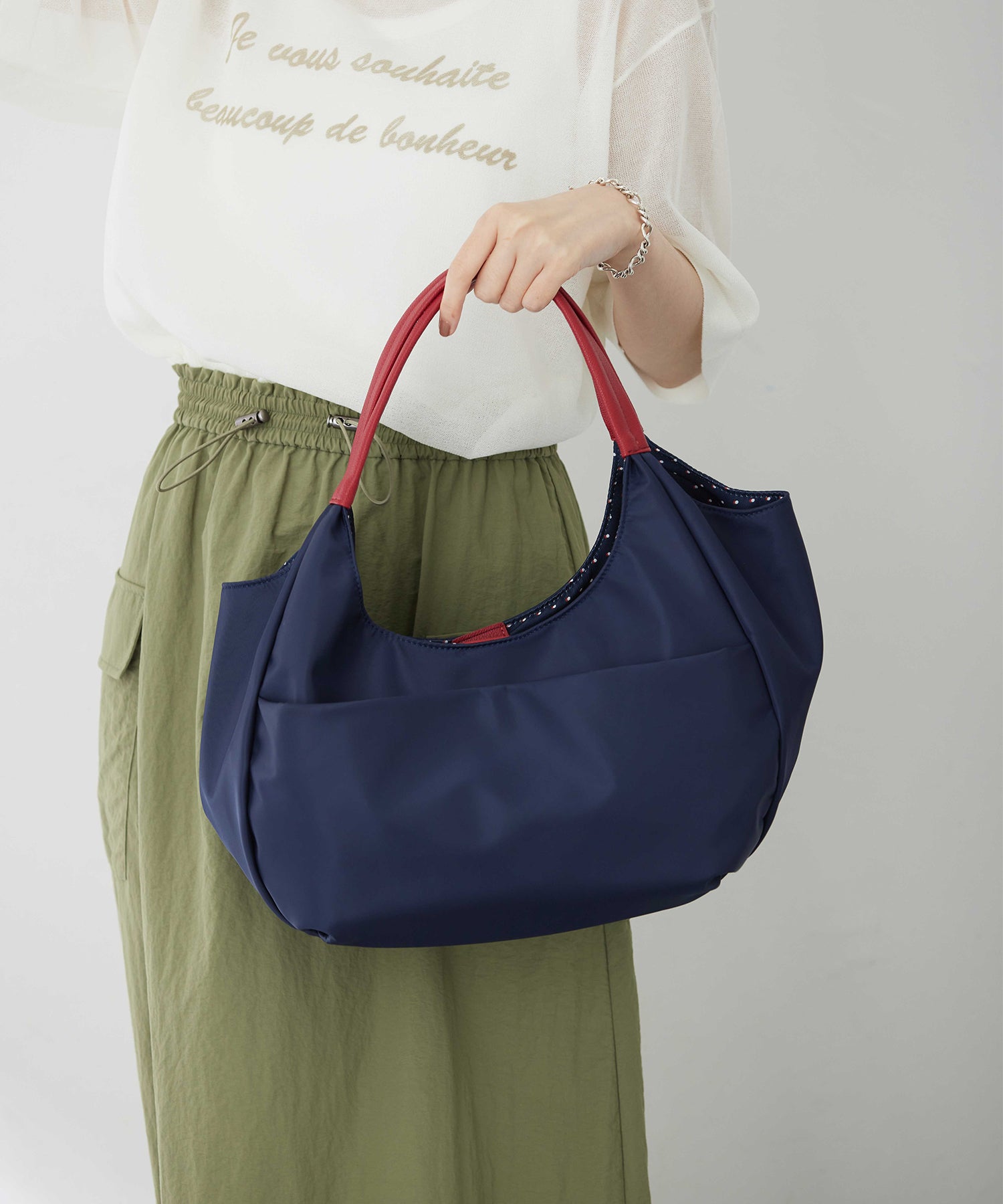 プチ オンフルール Petit Honfleur アパッシュプリントバッグ （ネイビー） ネイビー