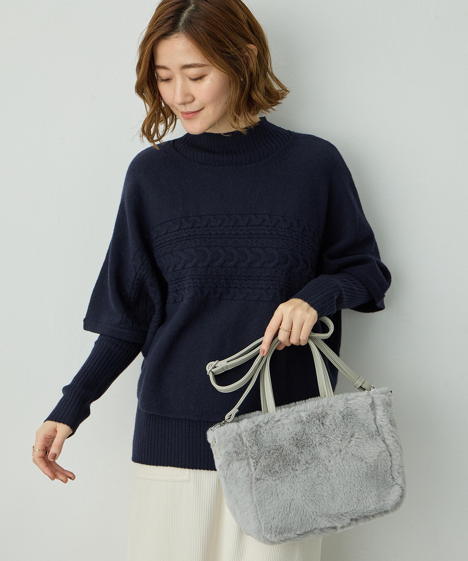 プチ オンフルール Petit Honfleur 2WAYファーバック （ベージュ） ベージュ
