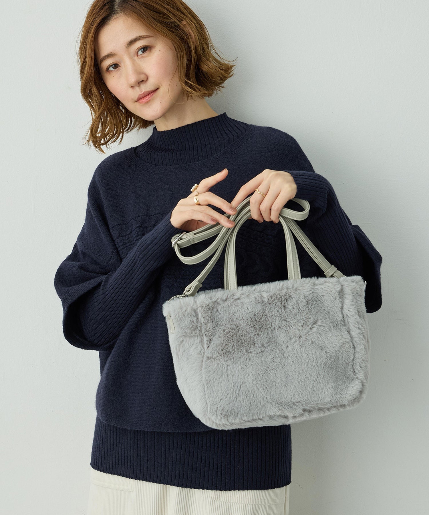 プチ オンフルール Petit Honfleur 2WAYファーバック （グレー） グレー