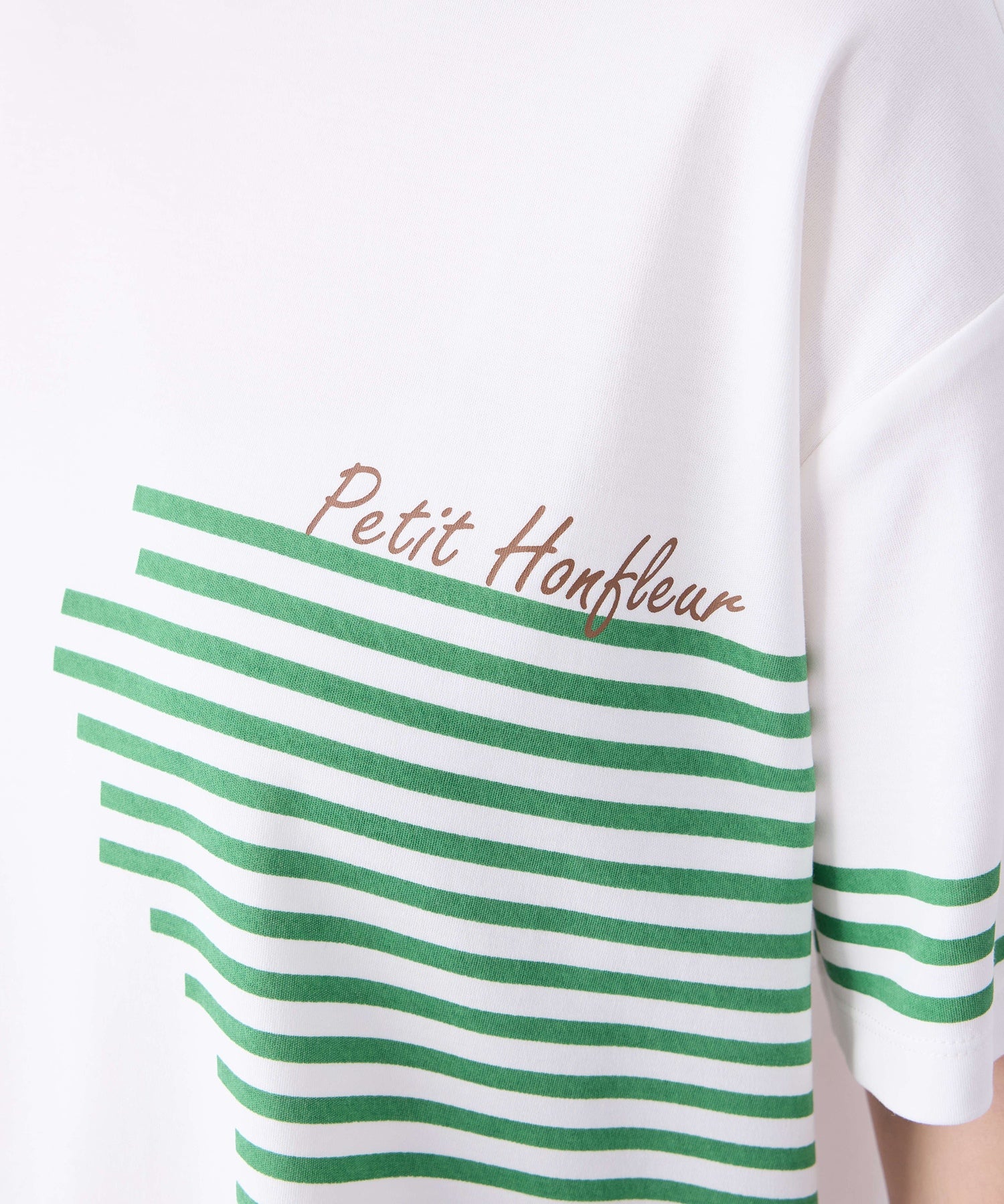 プチ オンフルール Petit Honfleur 【冷感】デザインボーダーTシャツ （ネイビー） ネイビー