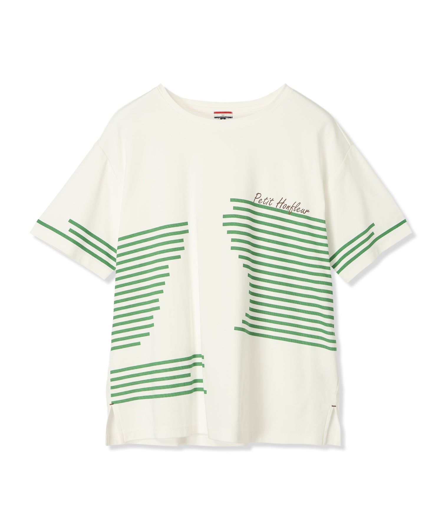 プチ オンフルール Petit Honfleur 【冷感】デザインボーダーTシャツ （ネイビー） ネイビー