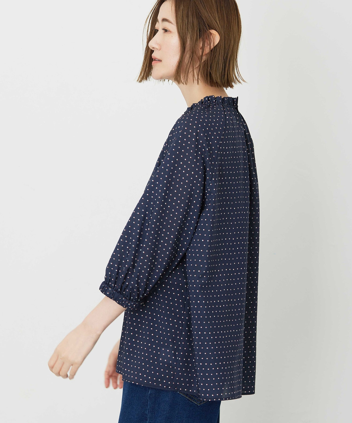 プチ オンフルール Petit Honfleur アパシュプリントブラウス （レッド） レッド