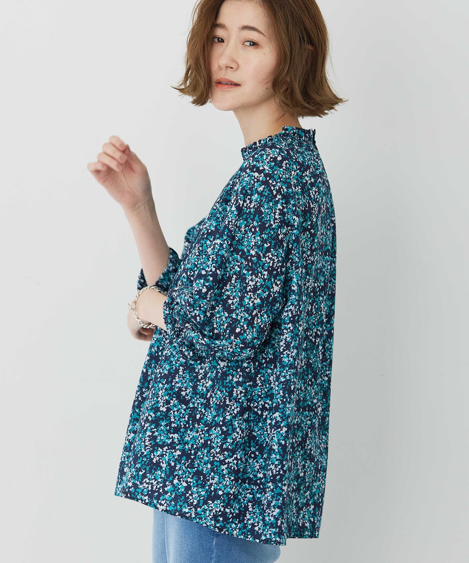 プチ オンフルール Petit Honfleur アパシュプリントブラウス （レッド） レッド