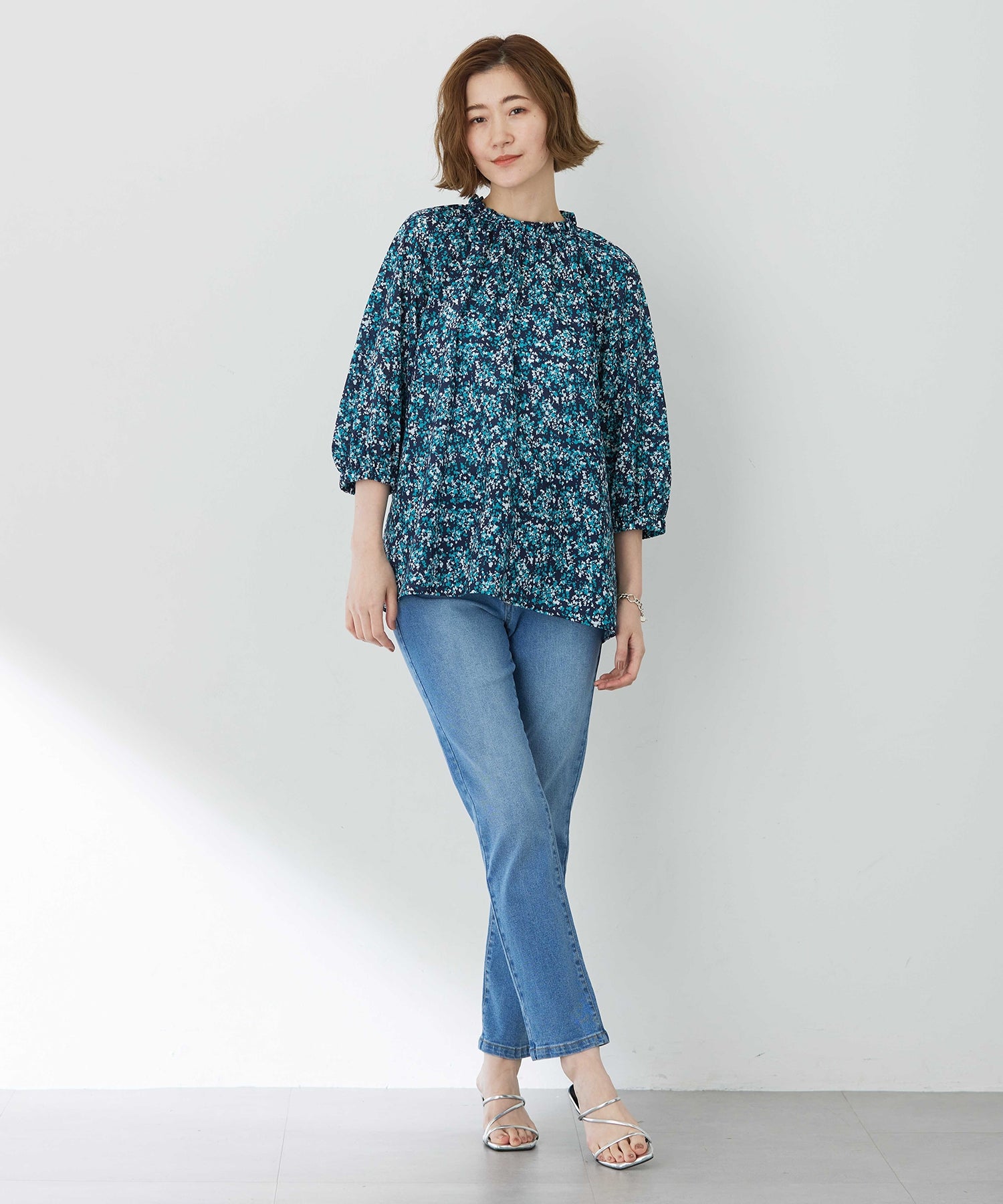 プチ オンフルール Petit Honfleur アパシュプリントブラウス （レッド） レッド