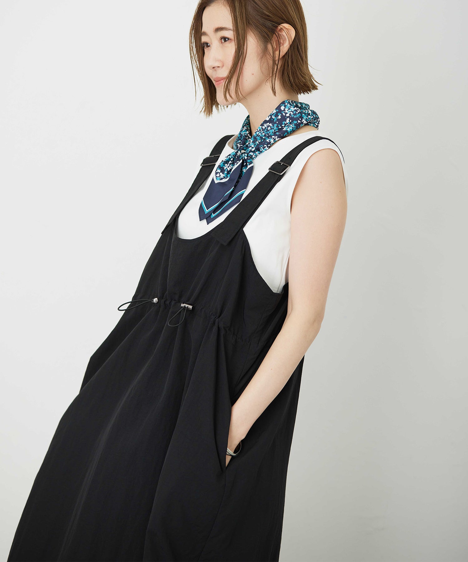 プチ オンフルール Petit Honfleur ドロストジャンパースカート （カーキ） カーキ