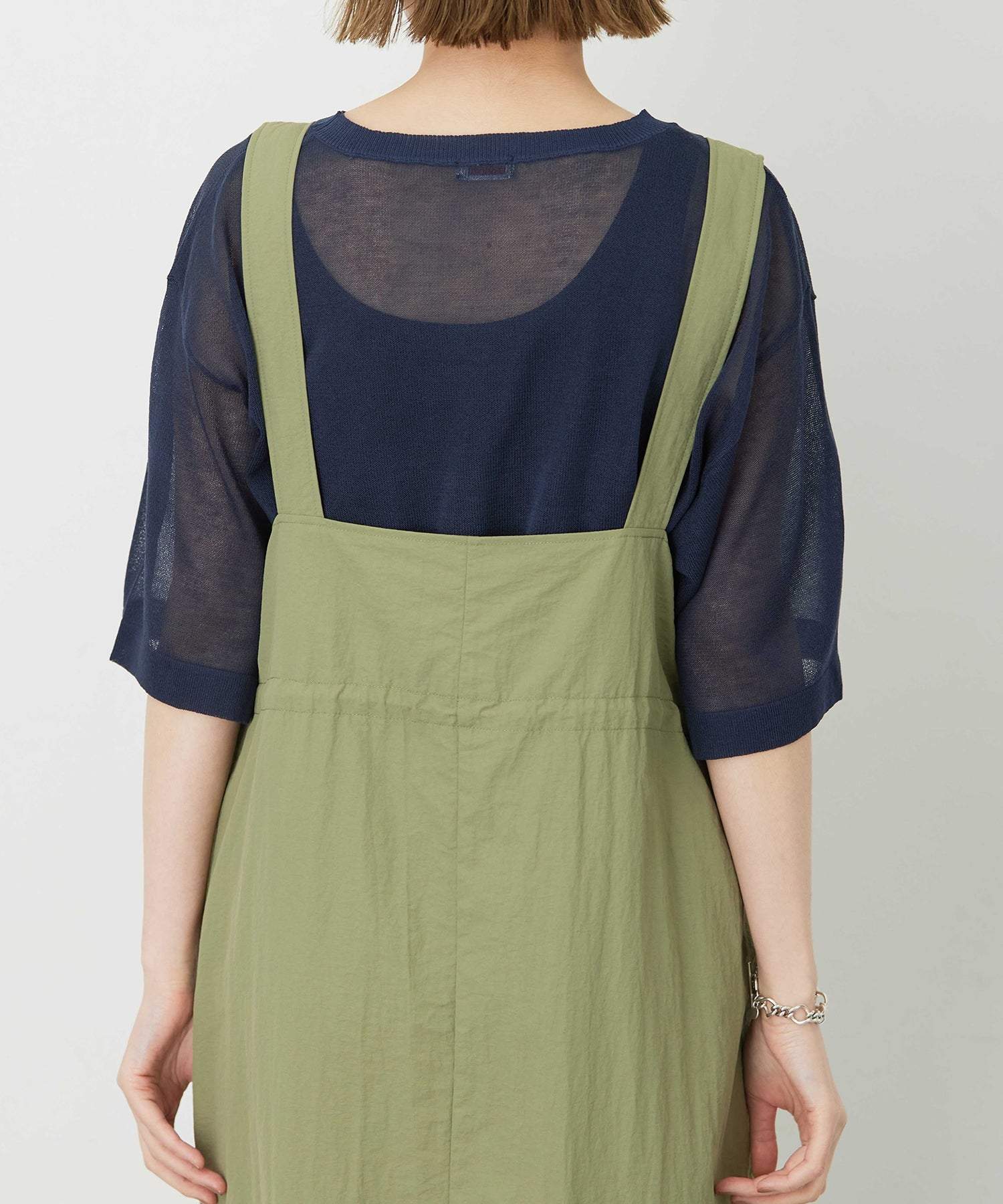 プチ オンフルール Petit Honfleur ドロストジャンパースカート （カーキ） カーキ