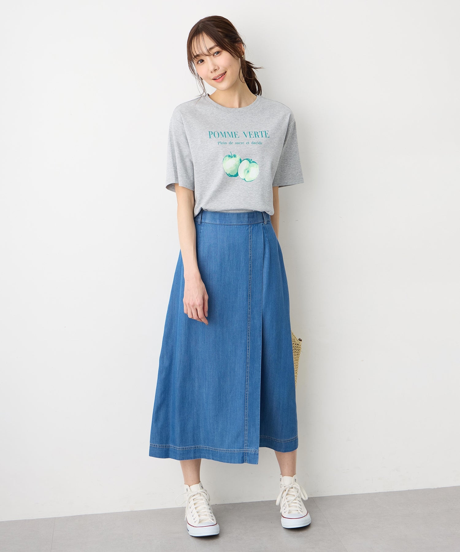 プチ オンフルール Petit Honfleur ビンテージ風フルーツTシャツ【オーガニックコットン】【UVカット・接触冷感】 （ネイビー） ネイビー
