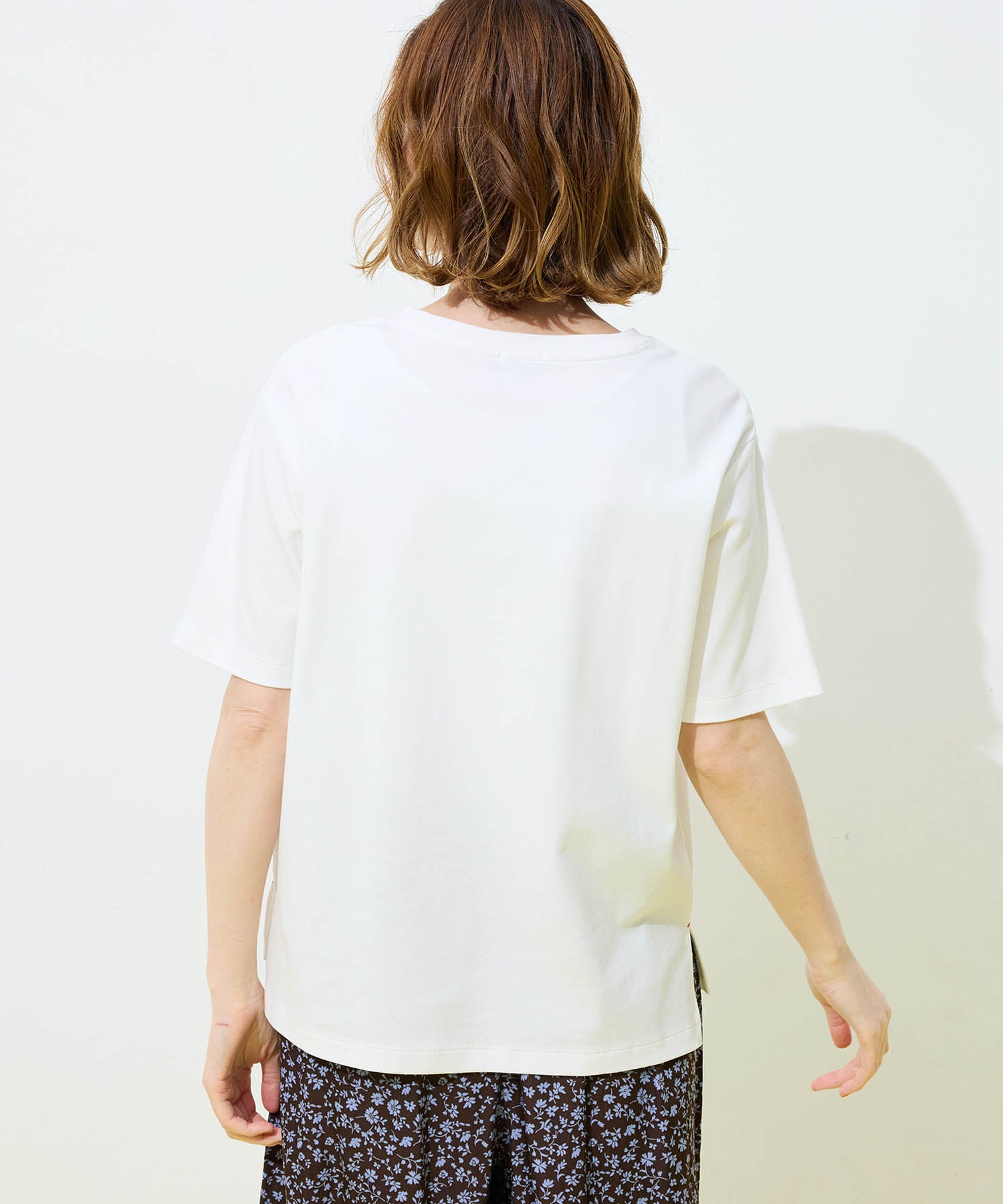 プチ オンフルール Petit Honfleur ドットプリントTシャツ【オーガニックコットンブレンド・接触冷感・UVカット】 （ホワイト） ホワイト