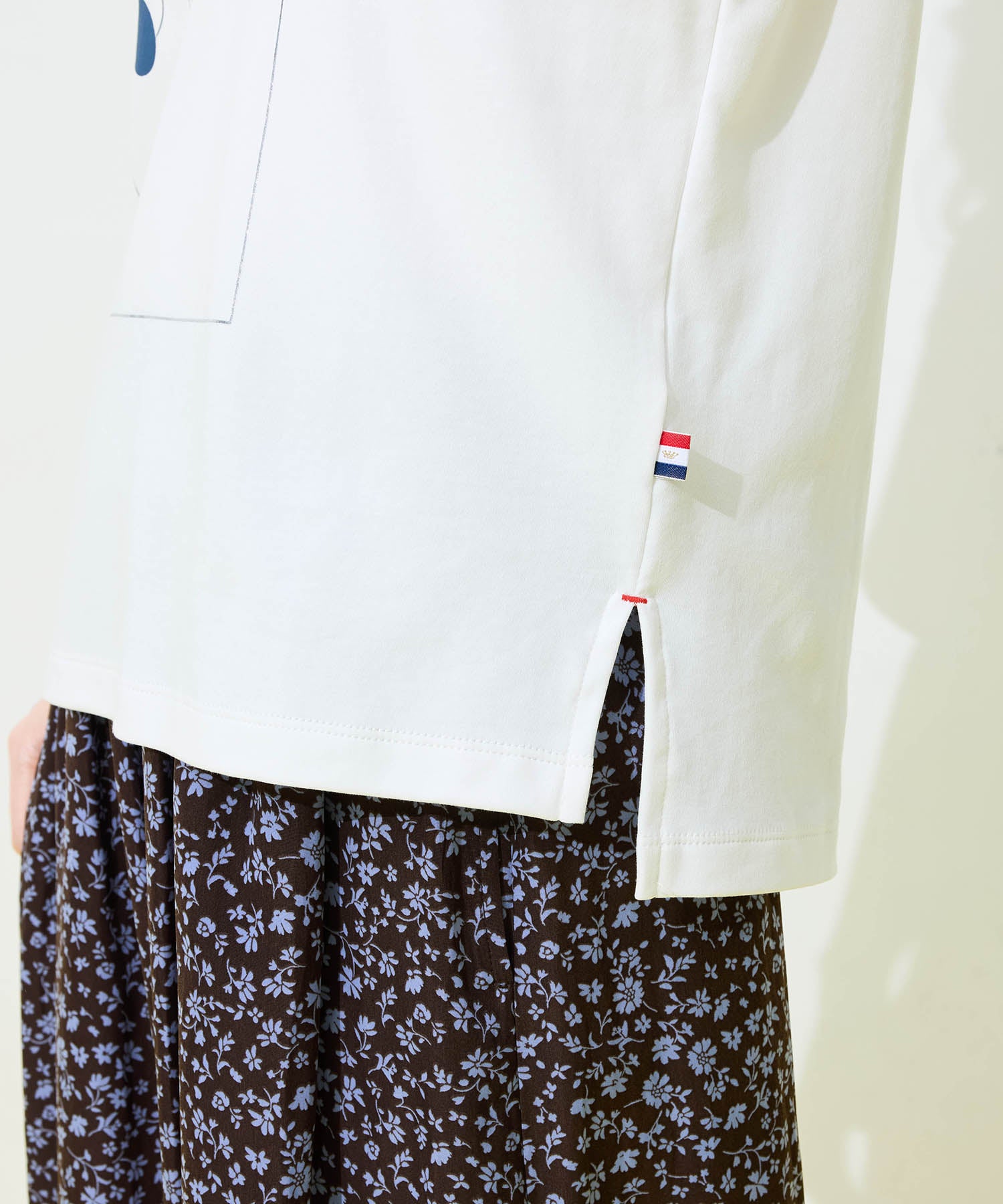 プチ オンフルール Petit Honfleur ドットプリントTシャツ【オーガニックコットンブレンド・接触冷感・UVカット】 （ホワイト） ホワイト