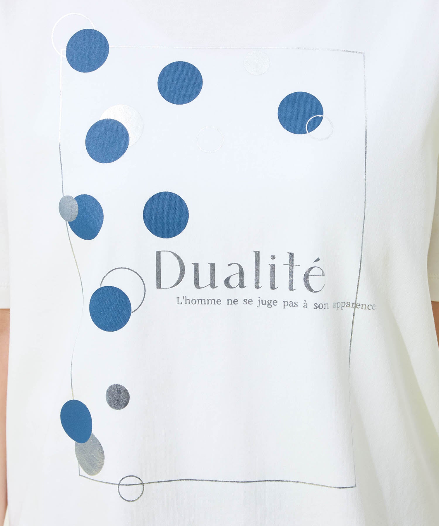 プチ オンフルール Petit Honfleur ドットプリントTシャツ【オーガニックコットンブレンド・接触冷感・UVカット】 （ホワイト） ホワイト