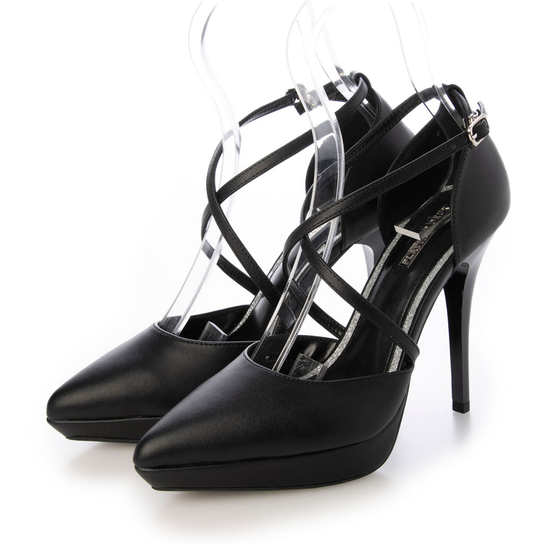 Platinum Deux Cross Strap 12cm Heel High Heels Thick Sole Pumps