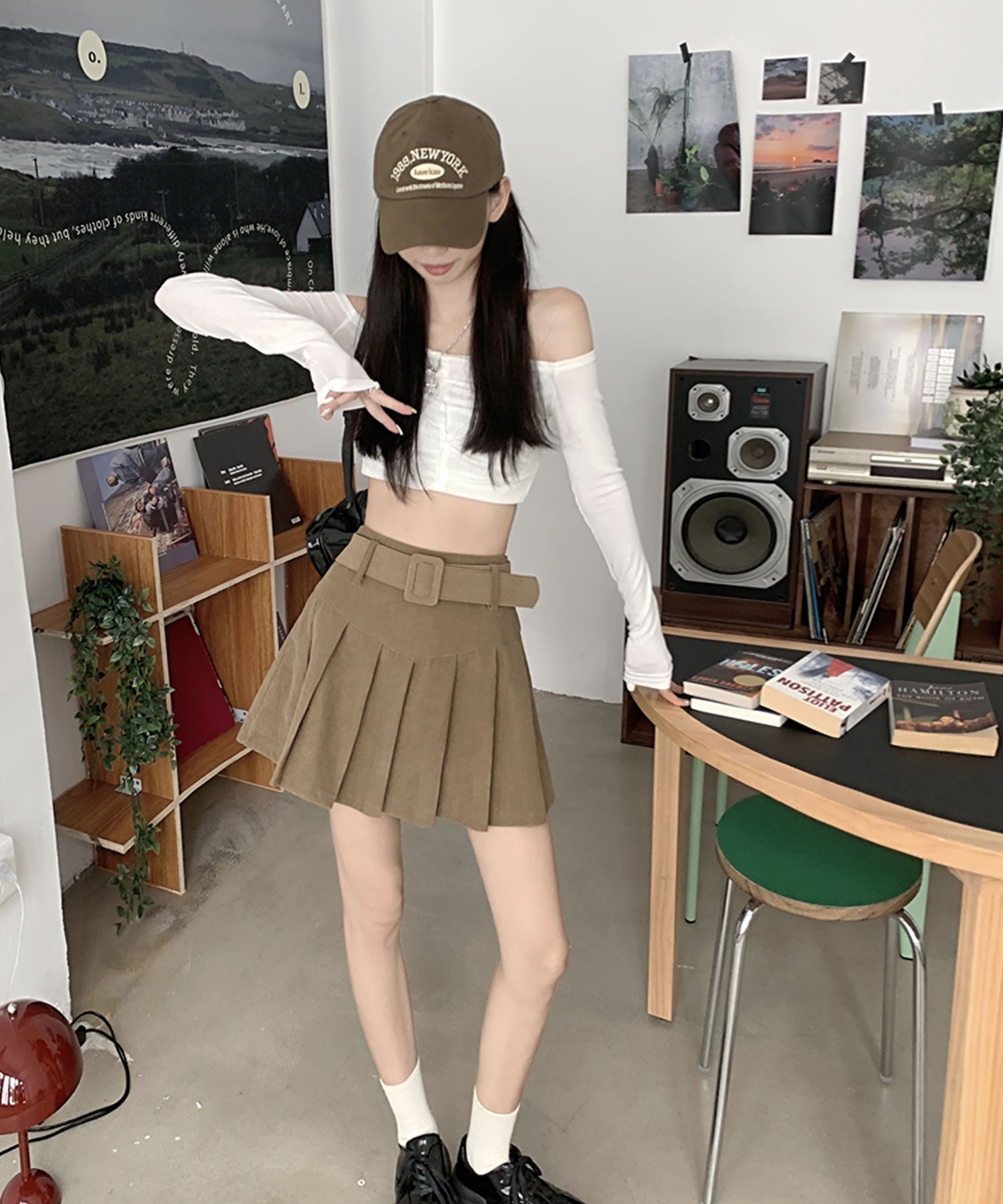 Primazel Primazel Autumn / Winter所有兩種顏色Corduroi漂亮迷你裙子