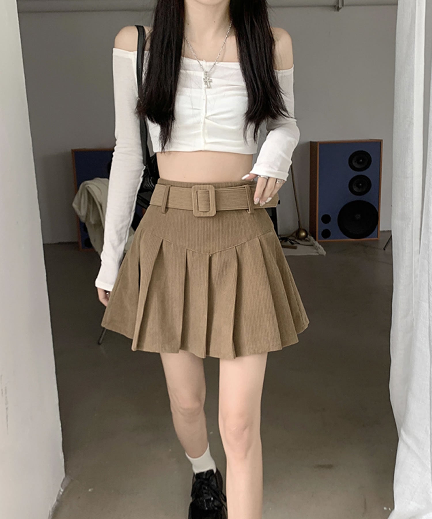 Primazel Primazel Autumn / Winter所有兩種顏色Corduroi漂亮迷你裙子