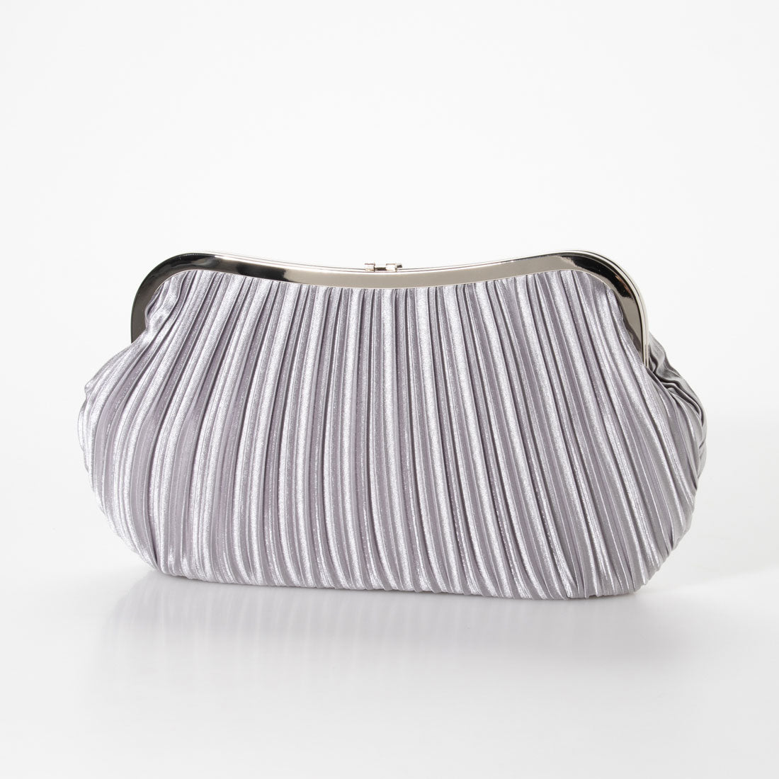 PourVous Stone Button Pleated Satin Clutch Bag/Wedding and Party Bag