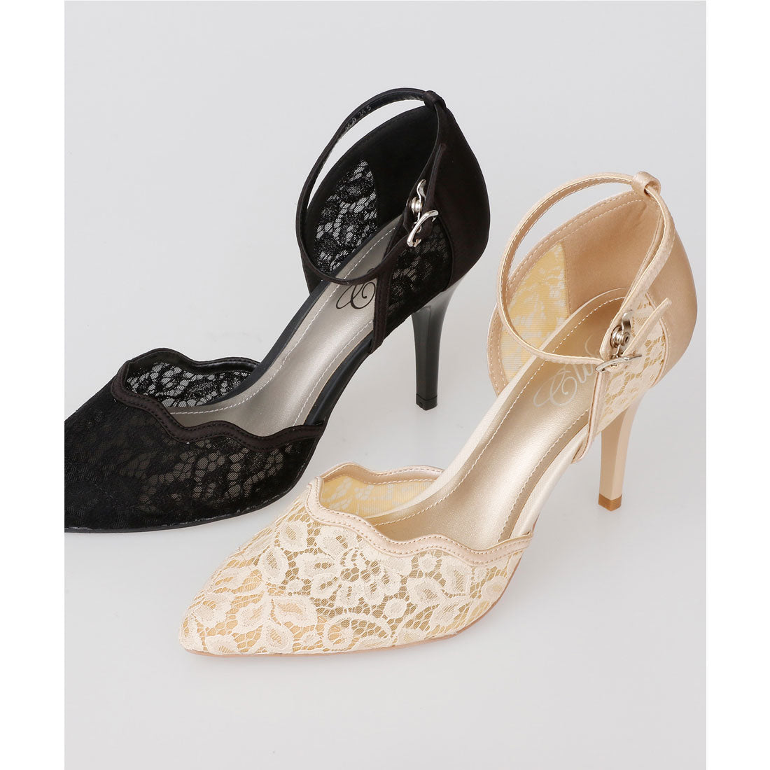 プールヴー PourVous レースセパレートパンプス/結婚式・ドレスシューズパーティーや二次会・成人式対応