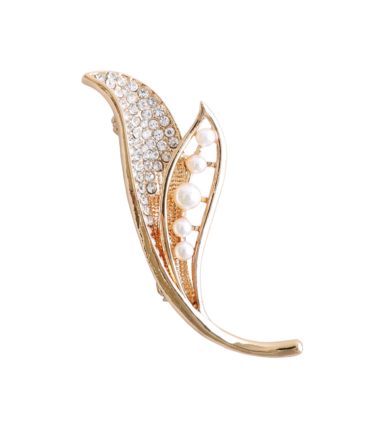 PourVous Leaf Motif Brooch