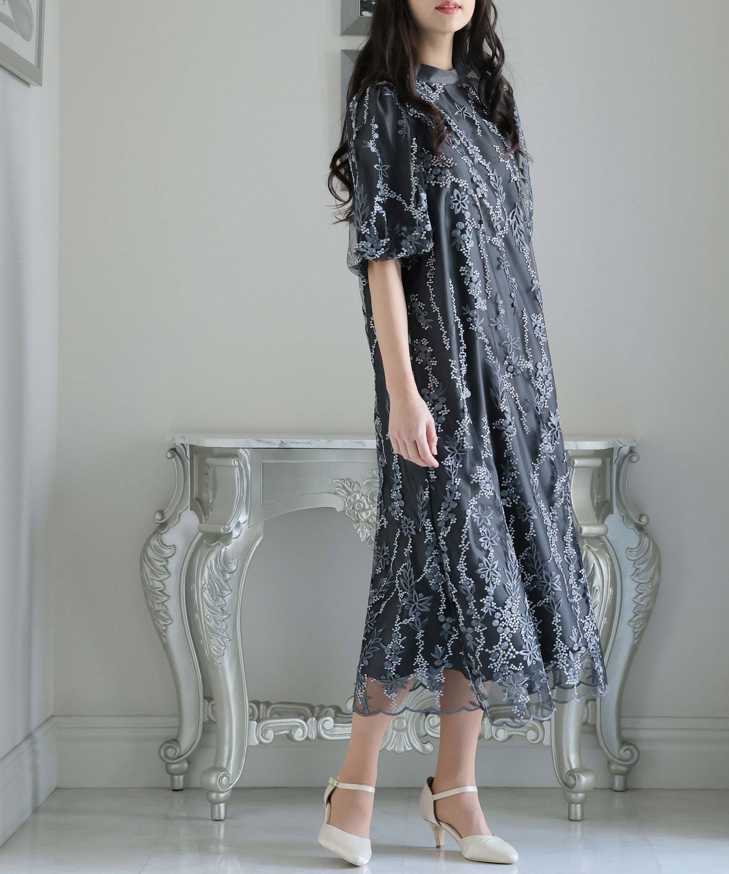 PourVous Tent Line Party Dress Invitation Seven-Quarter Sleeve & Long PourVous Tent Line Party Dress Invitation Seven-Quarter Sleeve & Long