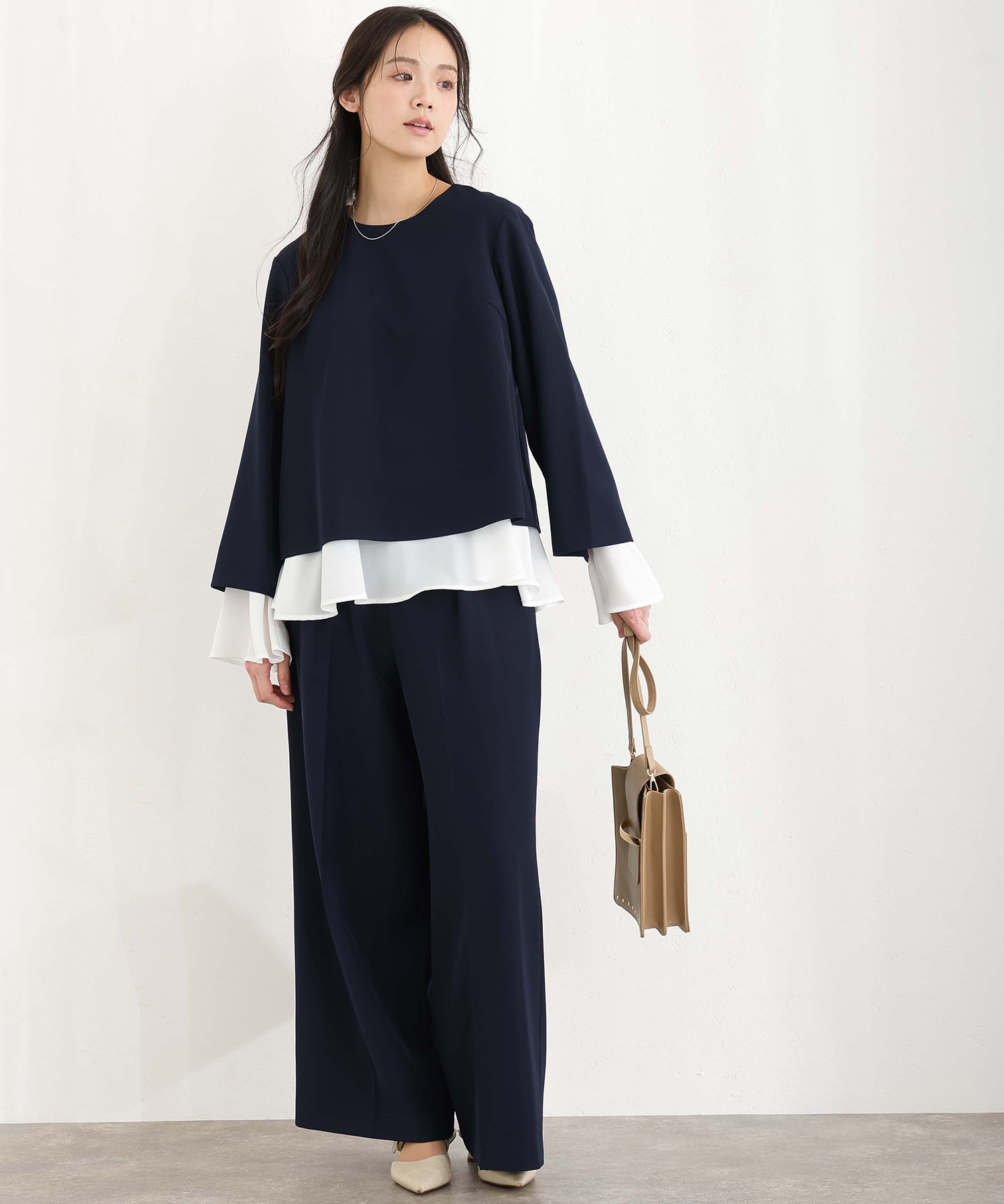 PourVous Blouse Ceremony Formal Setup Entrance Ceremony Graduation Ceremony Mother Outfit Mom Entrance Ceremony Graduation Ceremony Mother 40s 30s Shichi-Go-San Mourning Suit Jacket & Set-Up Pants 3-Piece Set with Pockets Formal Dress