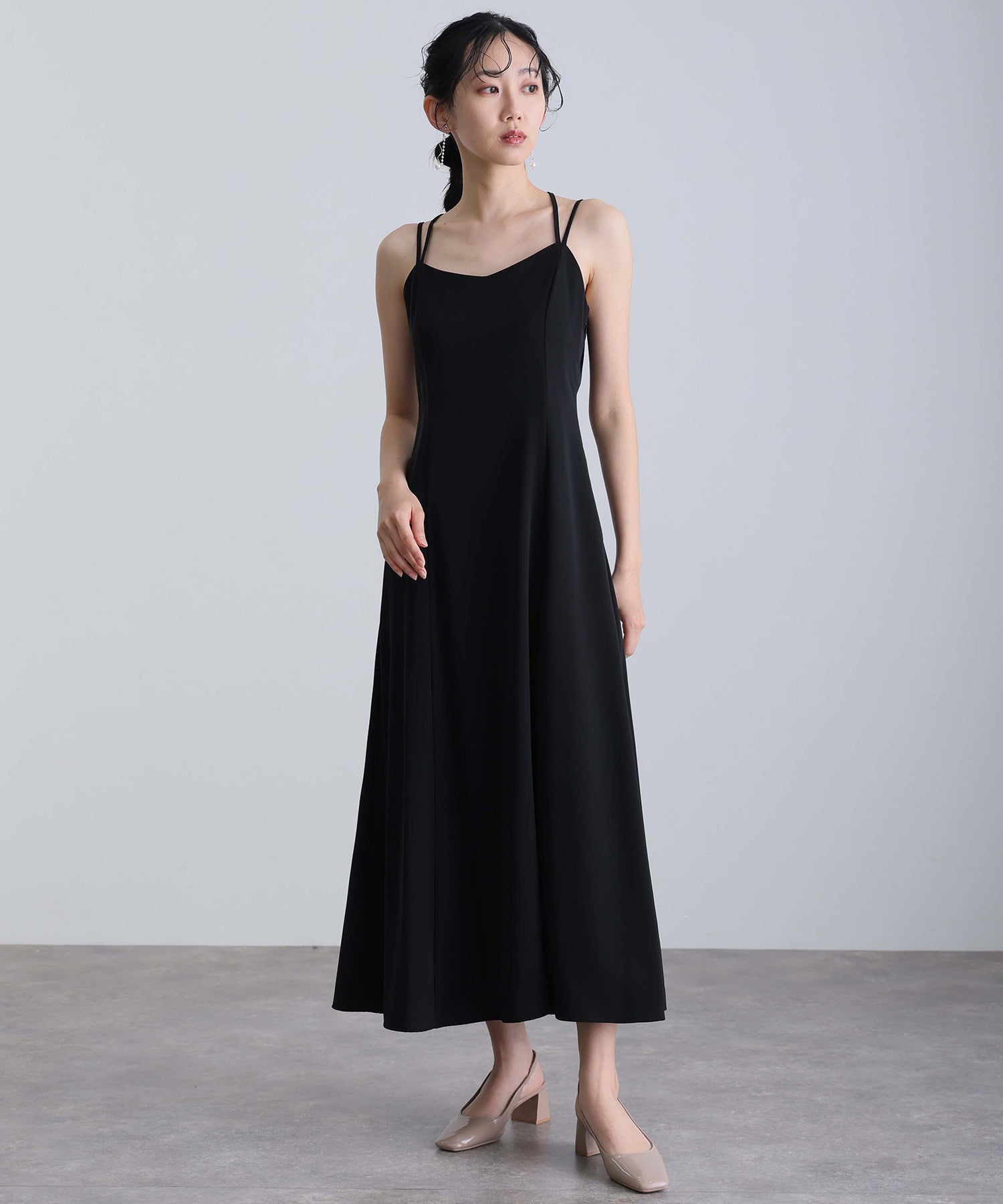 プールヴー PourVous ロング&ノースリーブフォーマルシャーリングチュール2点セットAラインセレモニー結婚式二次会パーティードレスオケージョンドレス同窓会成人式 フォーマル ワンピース 20代 30代 40代 （アイボリー×ベージュ） アイボリー×ベージュ