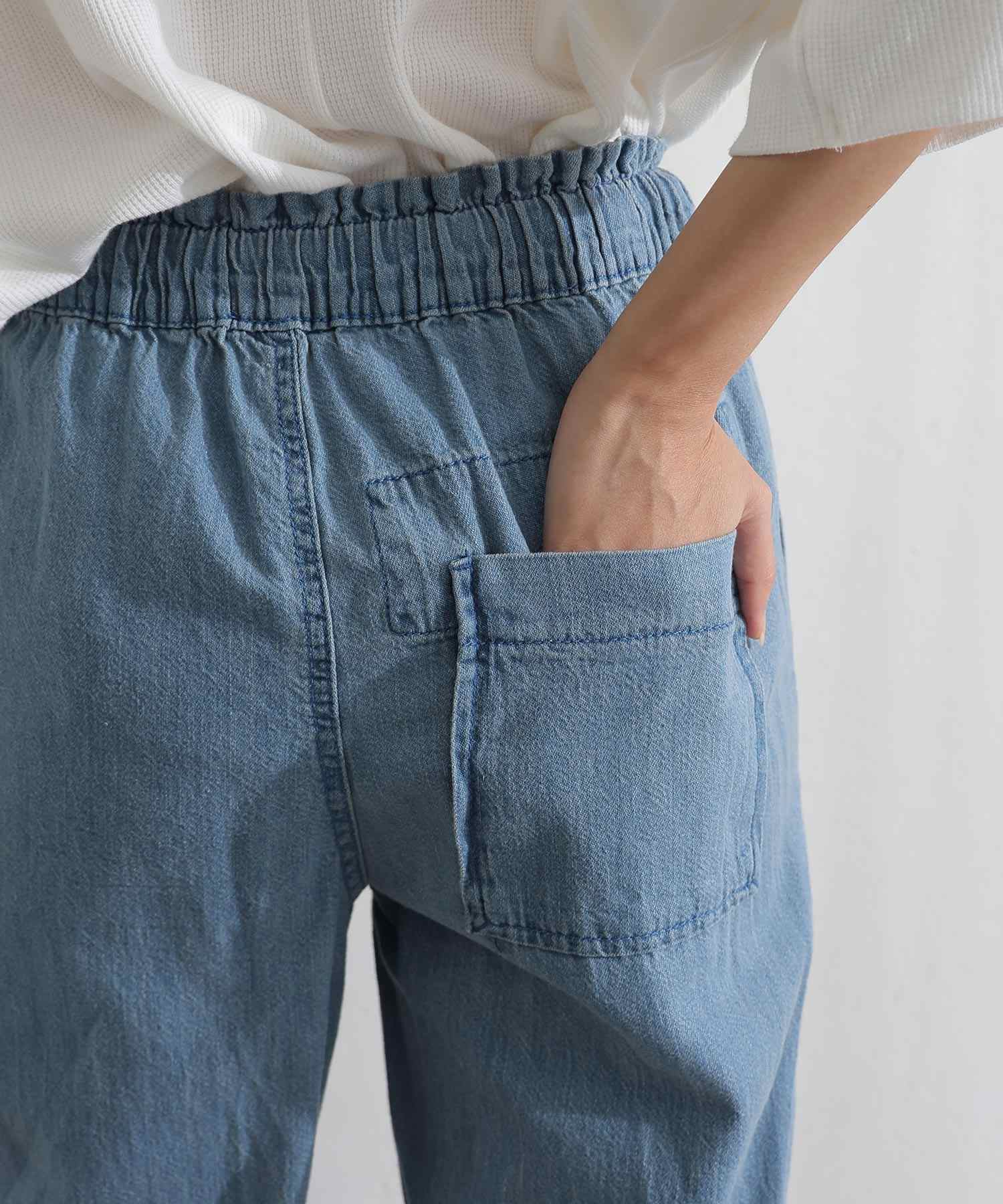 プールヴー PourVous ライトオンスデニムリラックスワイドパンツ フォーマル ワンピース パーティードレス 20代 30代 40代 （ワンウォッシュネイビー） ワンウォッシュネイビー