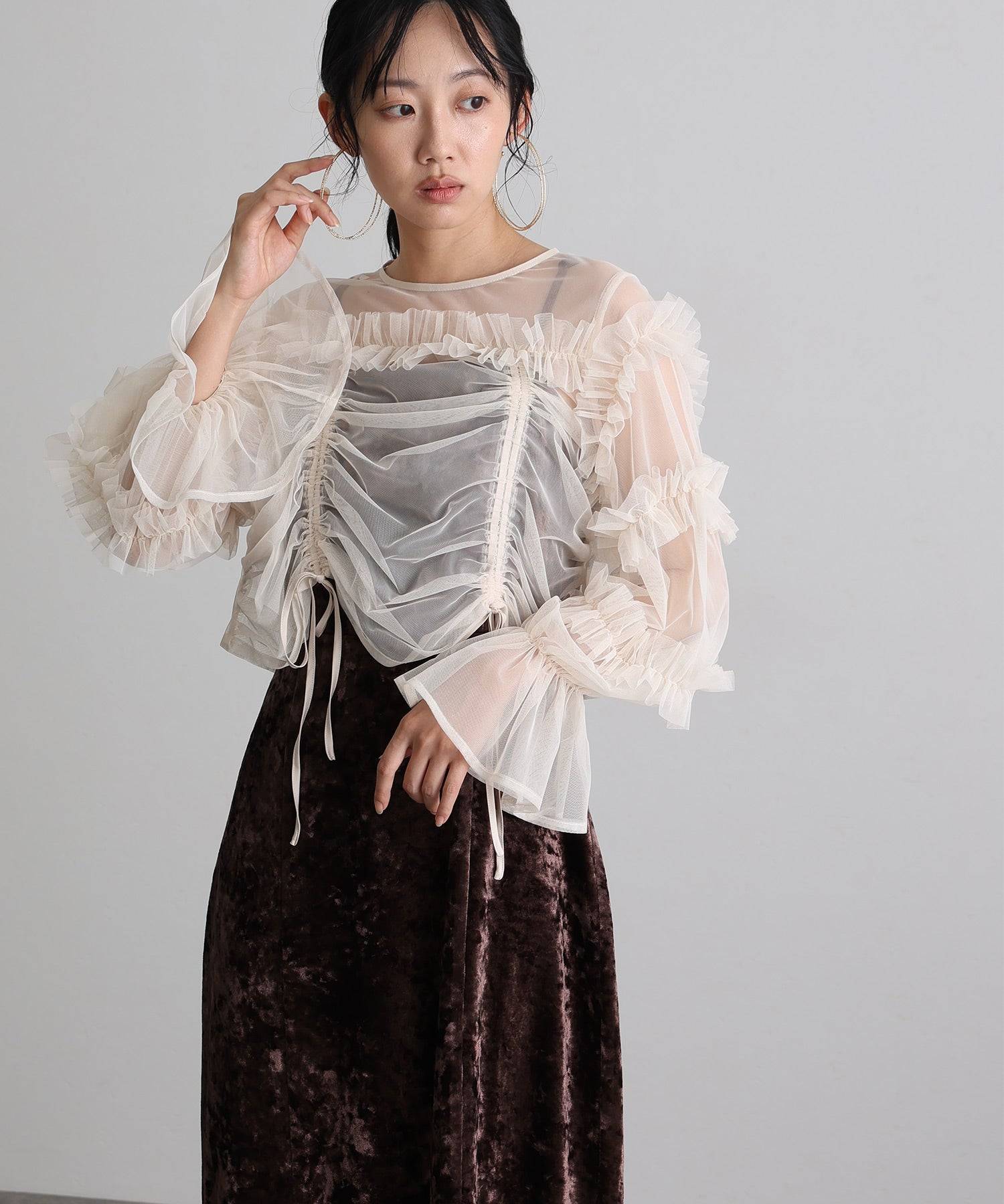 プールヴー PourVous 結婚式二次会パーティードレス袖ありとミモレ丈シャーリングボレロキャミワンピース2点セットセレモニーフォーマルオケージョンドレス同窓会成人式 フォーマル ワンピース パーティードレス （ブラウン） ブラウン