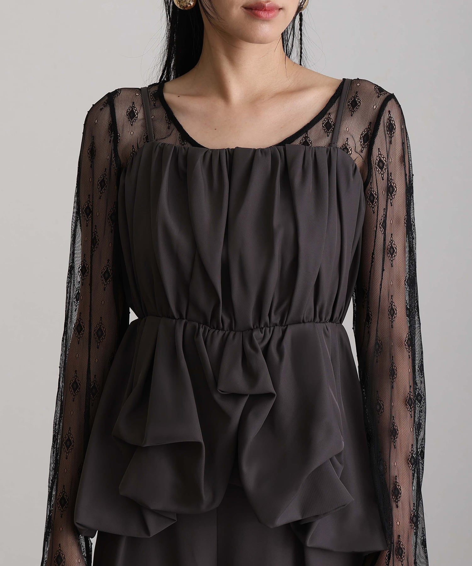 プールヴー PourVous バルーンキャミ ビスチェ パーティードレスフォーマルお呼ばれ&ロング丈ワイドパンツセットアップ結婚式二次会同窓会成人式オケージョンドレス フォーマル ワンピース パーティードレス （カーキ） カーキ