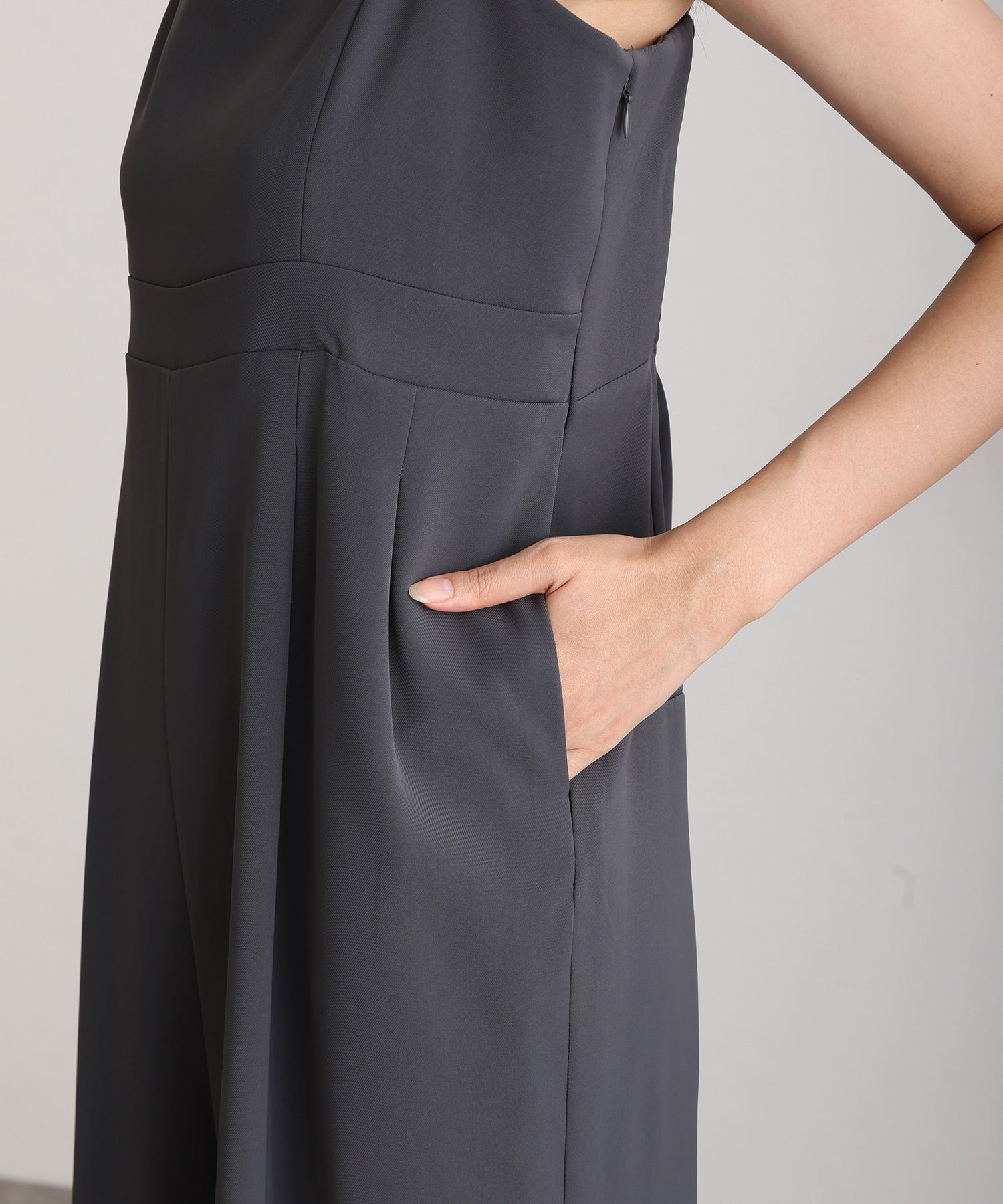 プールヴー PourVous オールインワンパーティードレス結婚式二次会&ワイドパンツジャケットセットアップドレスセレモニーフォーマルロング丈オケージョンドレス同窓会成人式 フォーマル ワンピース パーティードレス （ブラック） ブラック