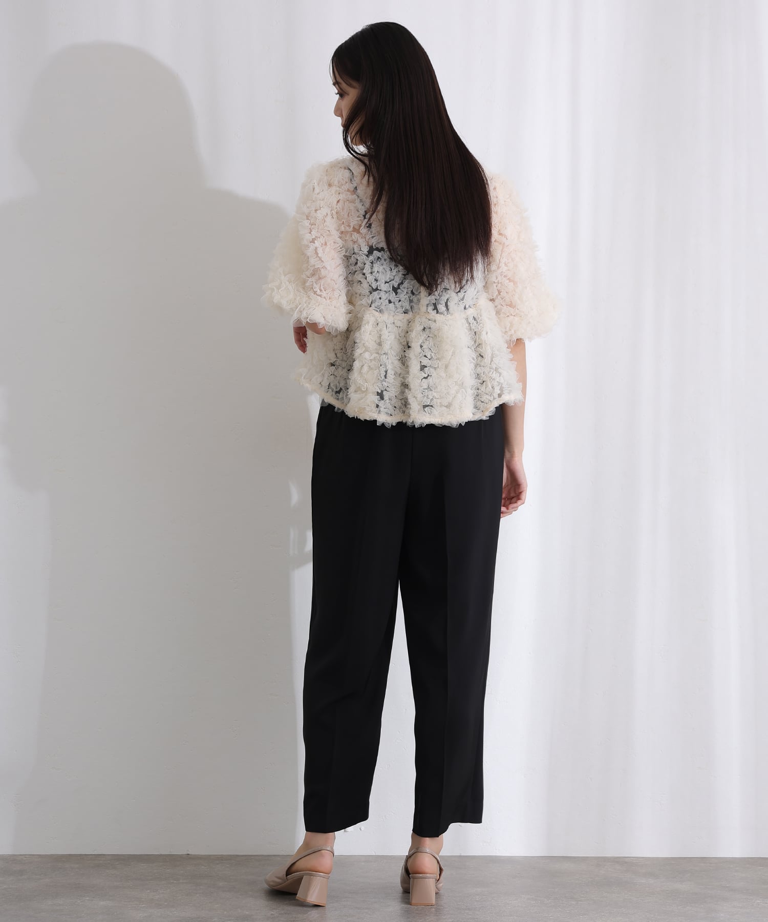 プールヴー PourVous ペタルテクスチャー2点セットパーティードレスフォーマルお呼ばれ&ロング丈ワイドオールインワン結婚式二次会同窓会成人式オケージョンドレス フォーマル ワンピース パーティードレス （ベージュ×ブラック） ベージュ×ブラック