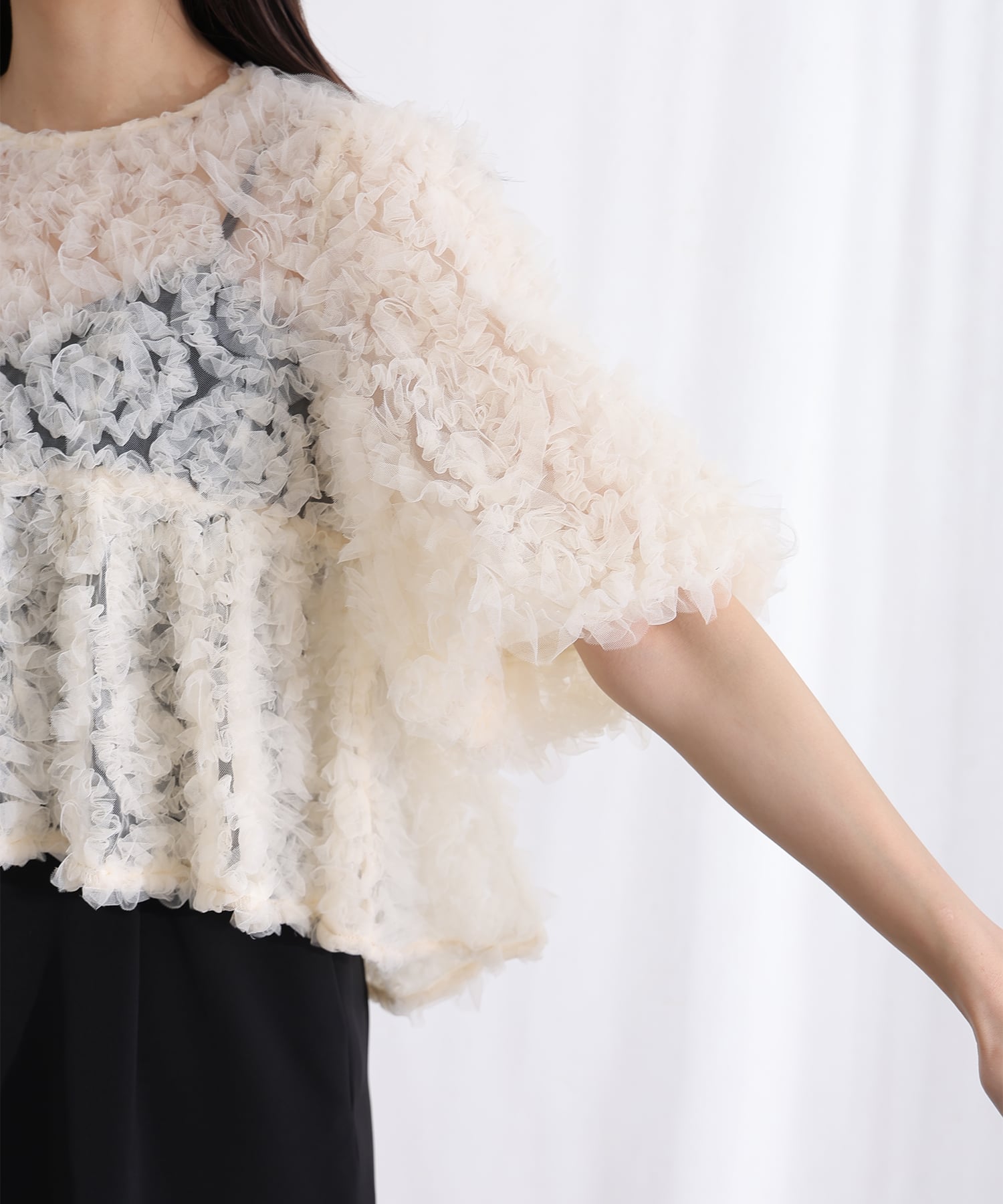 プールヴー PourVous ペタルテクスチャー2点セットパーティードレスフォーマルお呼ばれ&ロング丈ワイドオールインワン結婚式二次会同窓会成人式オケージョンドレス フォーマル ワンピース パーティードレス （ベージュ×ブラック） ベージュ×ブラック