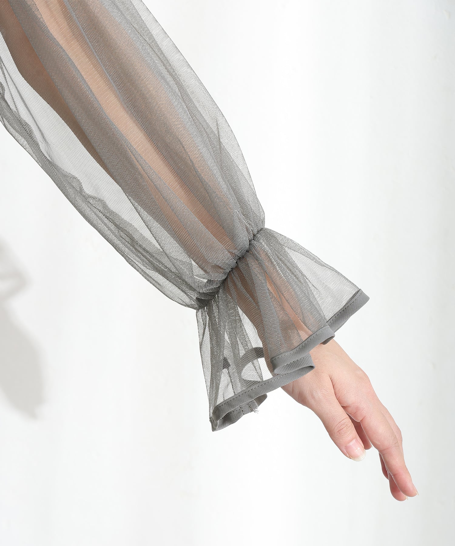 プールヴー PourVous 結婚式二次会パーティードレスチュール フレア マーメイド シフォン Aライン袖あり&ミモレ丈お呼ばれ同窓会成人式オケージョンドレスフォーマル フォーマル ワンピース パーティードレス （グレー） グレー