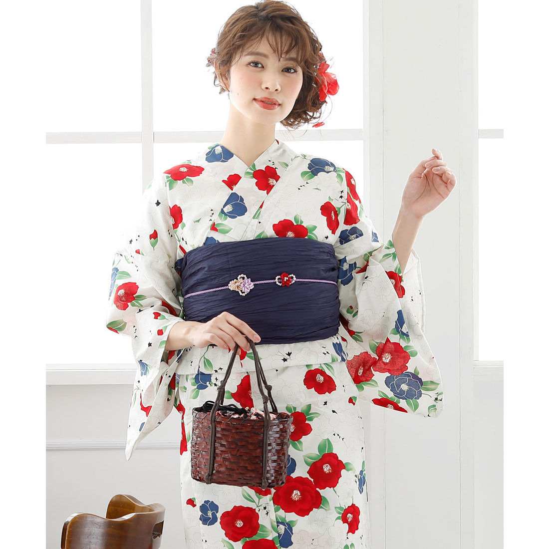プールヴー PourVous ＼2021年10種類から選べるレディース3点セット／【大人浴衣+兵児帯+下駄】 レトロモダン シンプル
