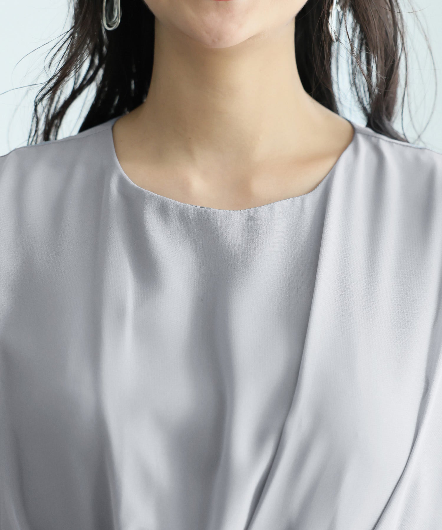 プールヴー PourVous ロング&七分袖フォーマルアシンメトリー大きいサイズ結婚式ワンピースドレス パーティードレス 20代 30代 40代 （ブラック） ブラック