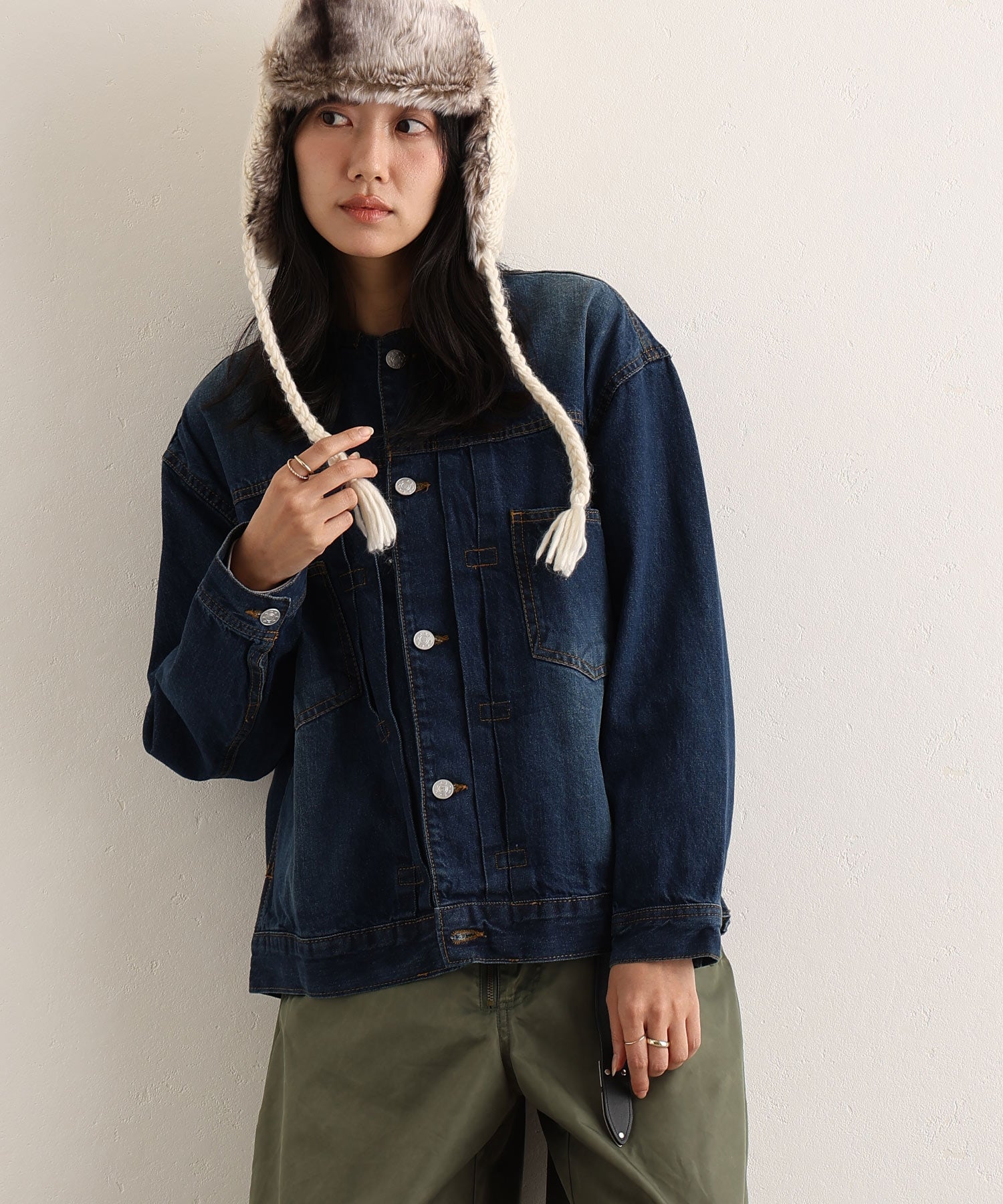 プールヴー PourVous ラウンドカラーGジャン （ネイビー） ネイビー