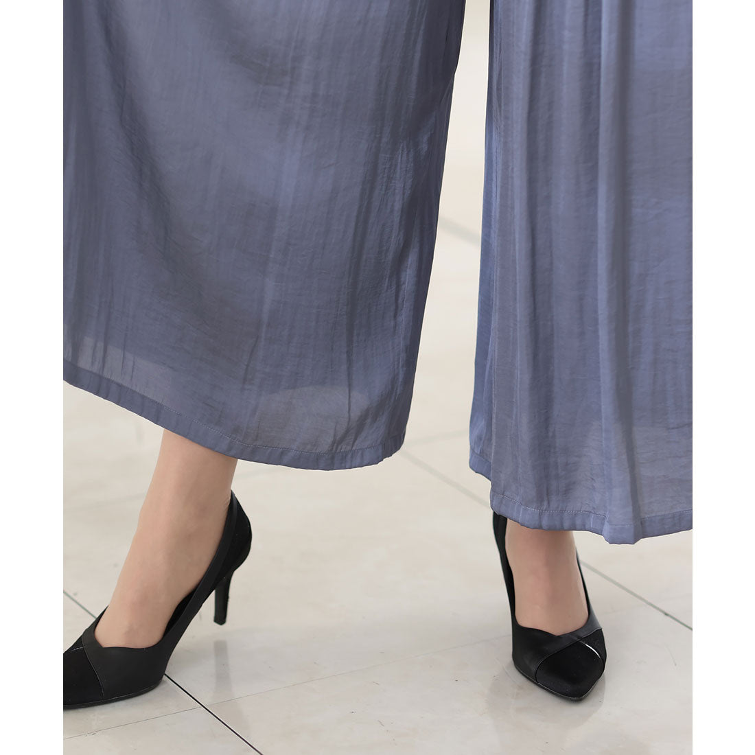 PourVous All-in-one Party Dress Wedding &amp; Wide Pants Vintage Satin Ceremony Formal Long Dress for 20s, 30s, 40s