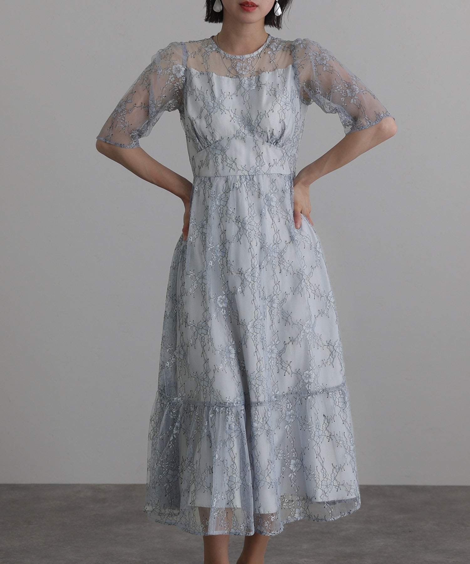 泳池Vuu倒數Mimolet長度和袖子正式閃爍婚禮派對禮服20S 30S 40S