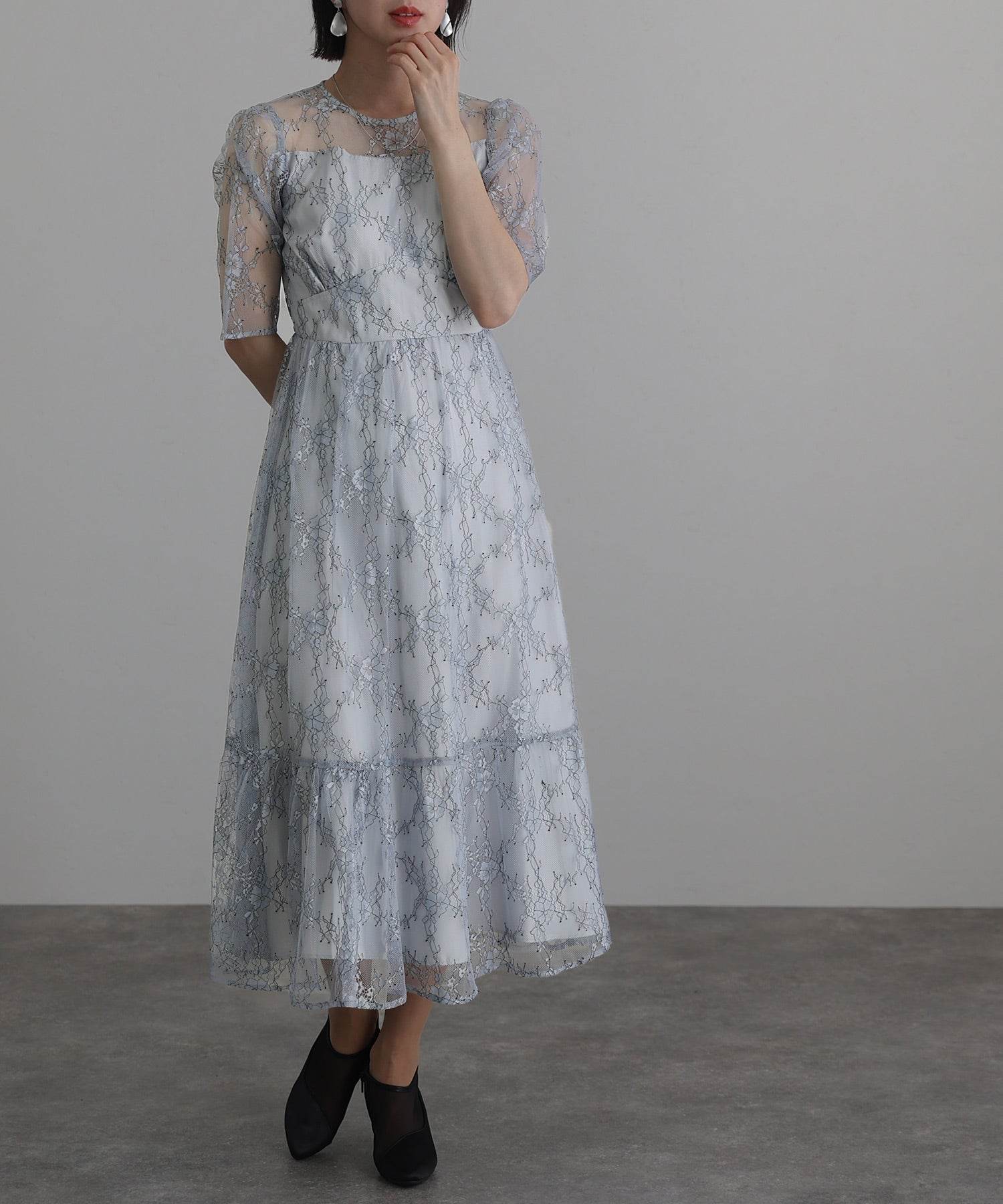 泳池Vuu倒數Mimolet長度和袖子正式閃爍婚禮派對禮服20S 30S 40S