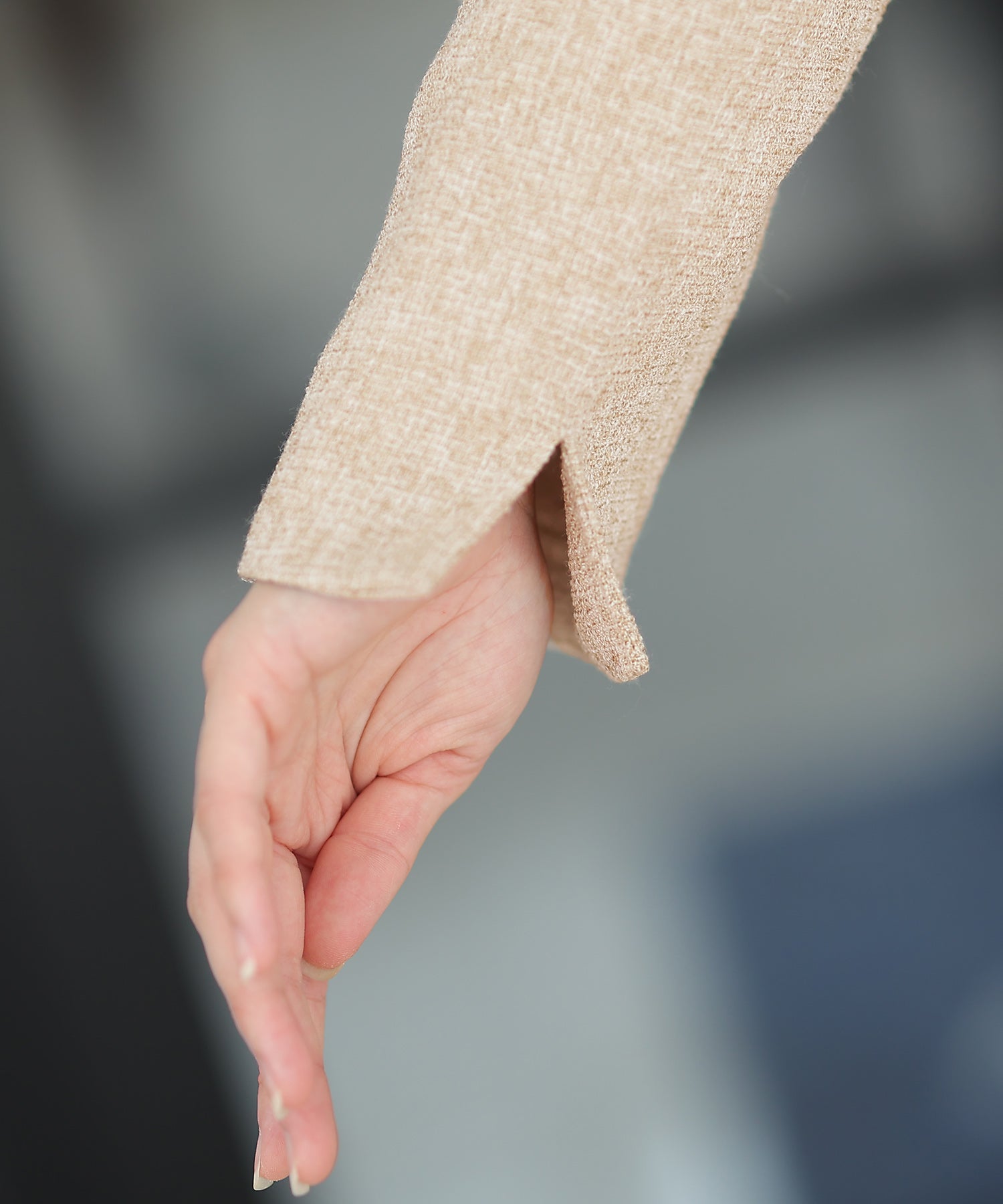 プールヴー PourVous ツィードノーカラースカートスーツ