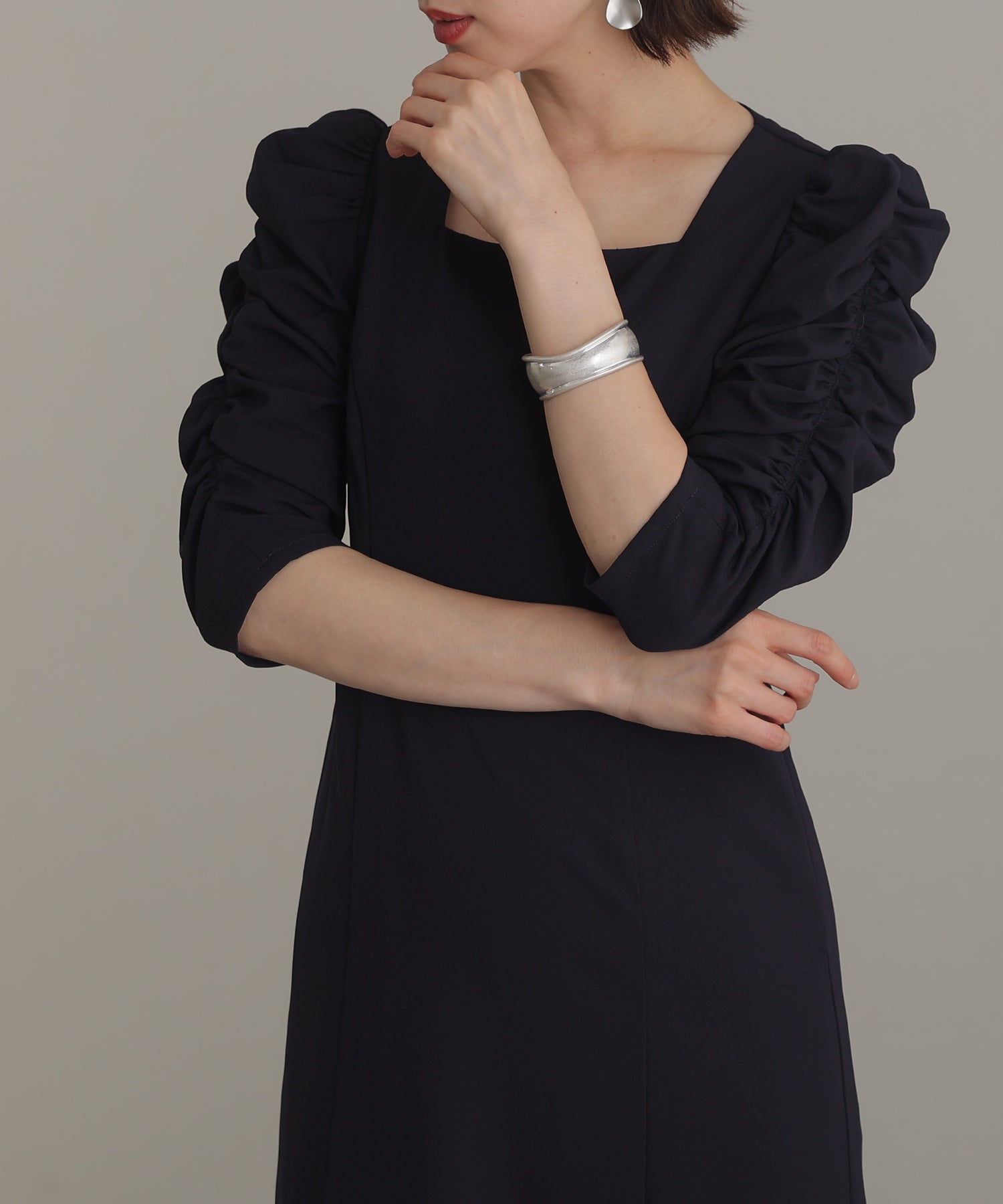 PourVous Backless Party Dress Ceremony 3/4 Sleeve &amp; Midi Length Wedding Formal Dress 20s 30s 40s