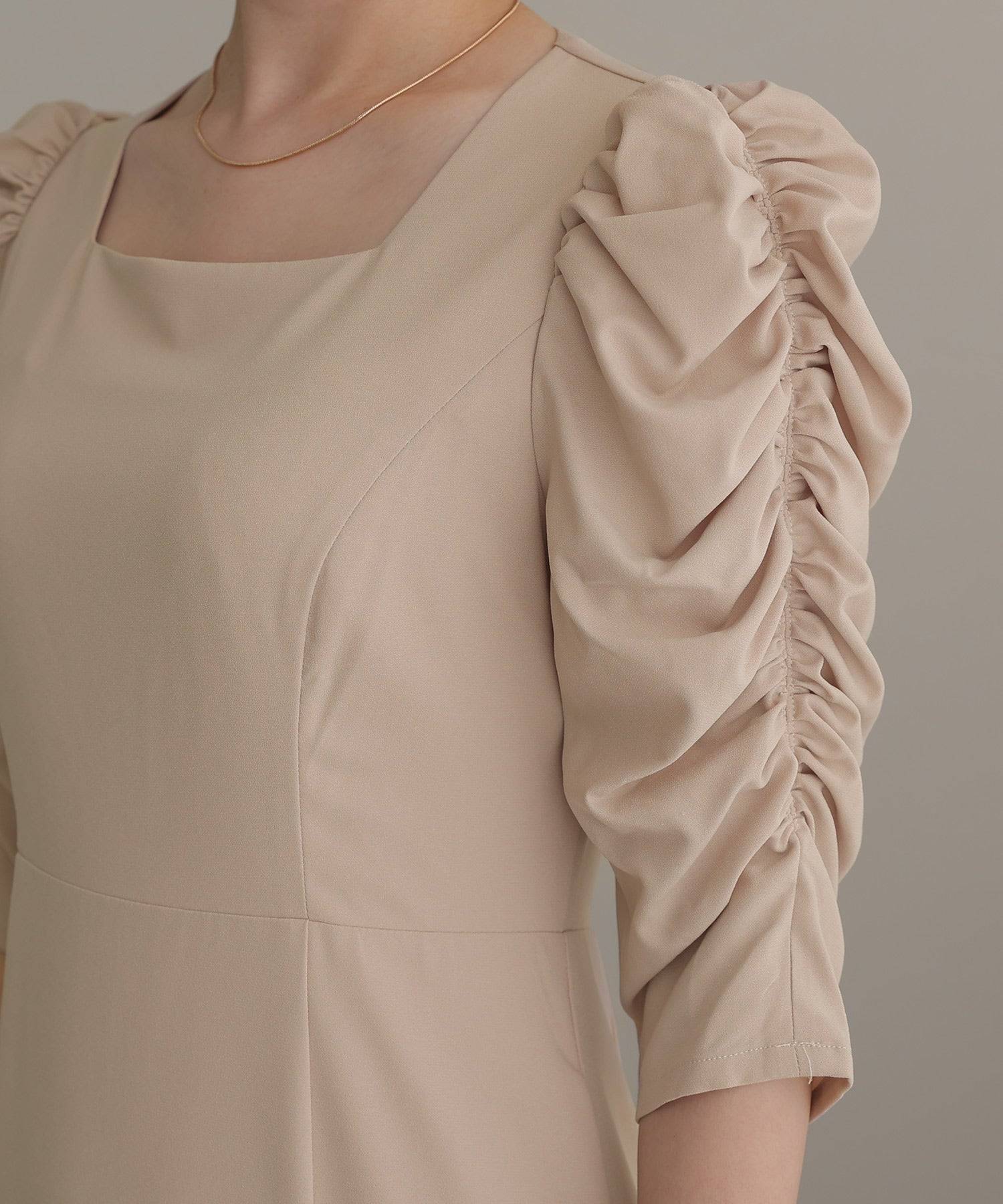PourVous Backless Party Dress Ceremony 3/4 Sleeve &amp; Midi Length Wedding Formal Dress 20s 30s 40s