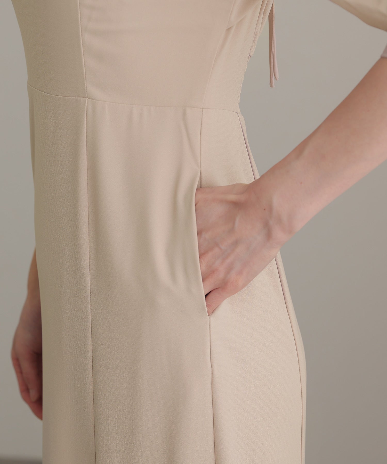 PourVous Backless Party Dress Ceremony 3/4 Sleeve &amp; Midi Length Wedding Formal Dress 20s 30s 40s