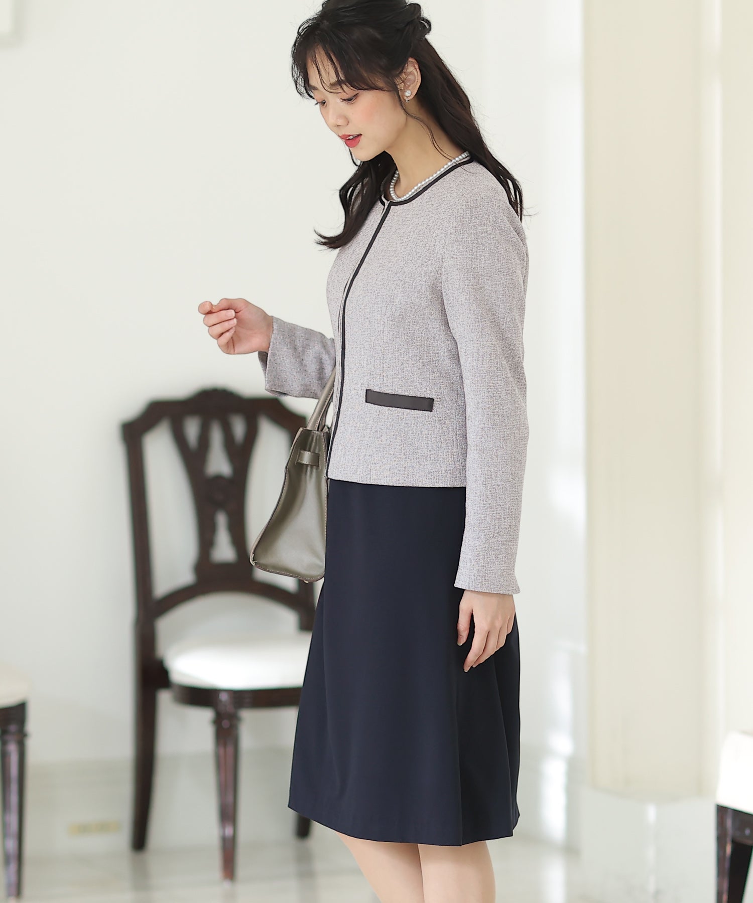 PourVous Tweed Jacket One Piece Suit