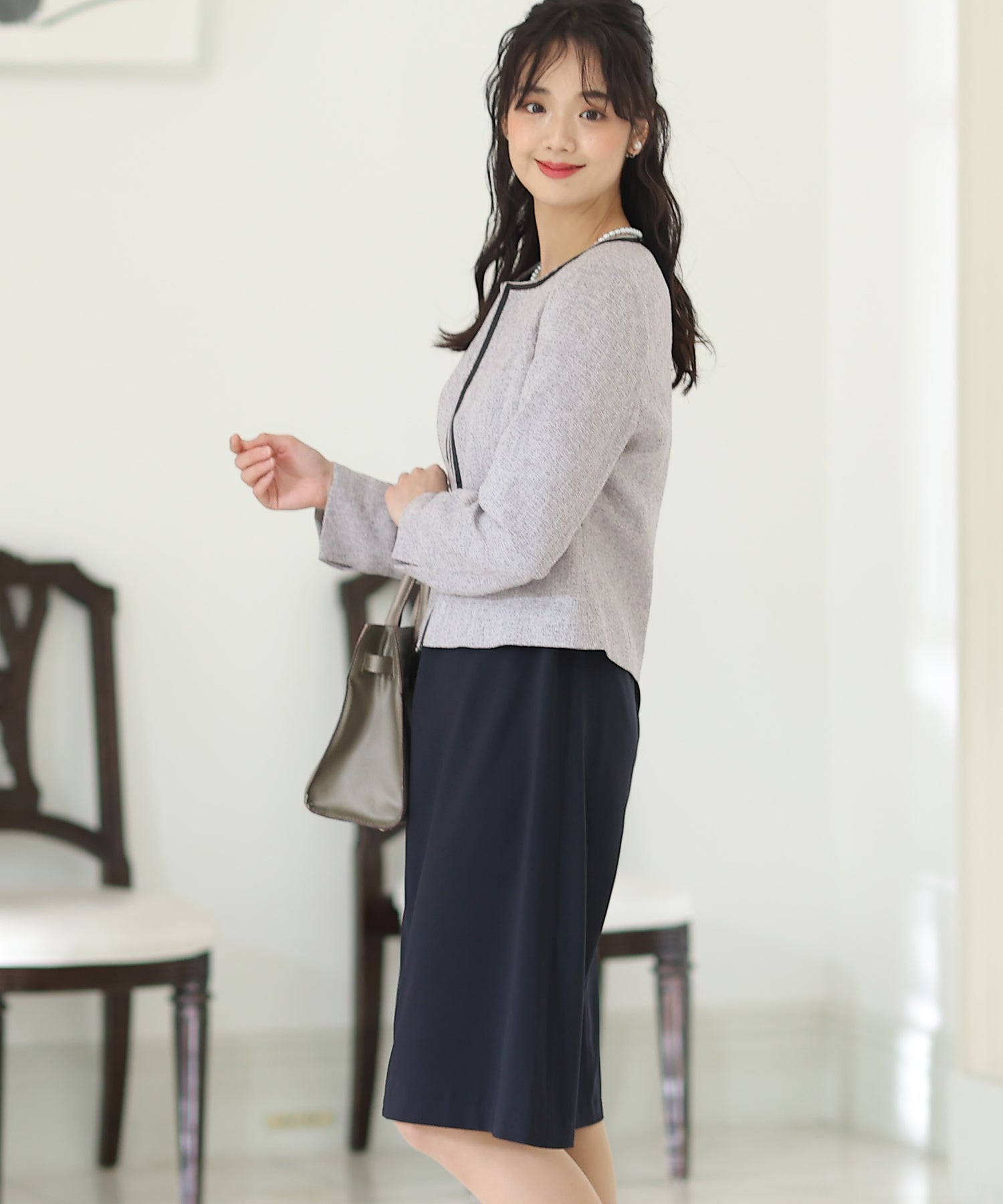 PourVous Tweed Jacket One Piece Suit