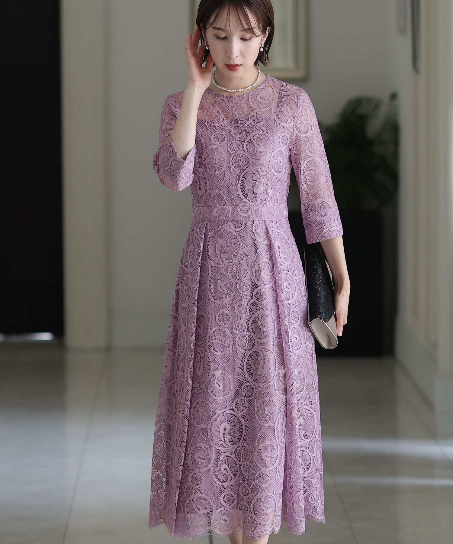 strapless open back dress Lavender Fancy Formal Dresses, A-Line Graduation Evening Dress – jkprom main image 1