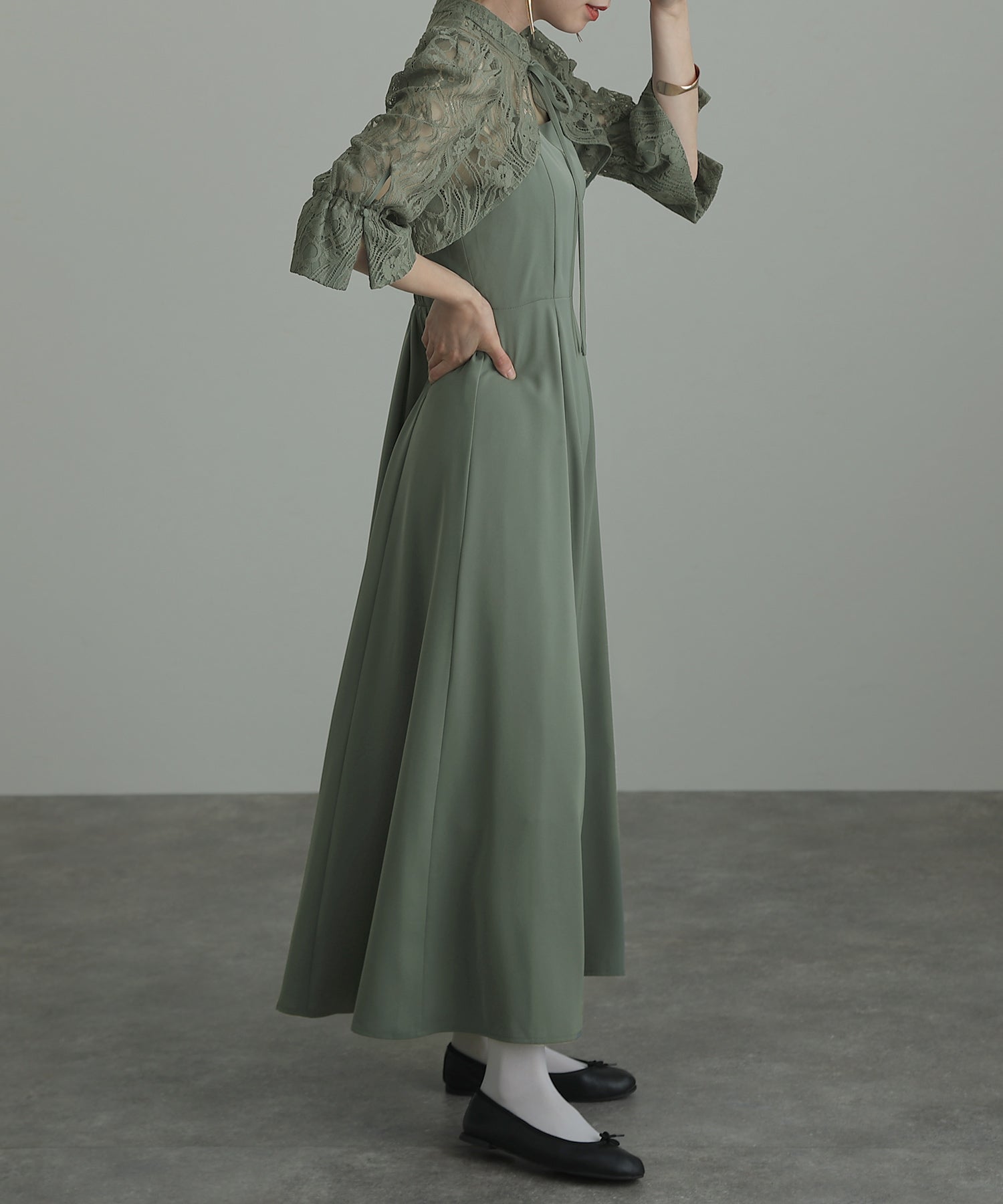 PourVous Bolero Party Dress Ceremony Midi Length &amp; Sleeved Wedding Formal Dress for Women in their 20s, 30s and 40s