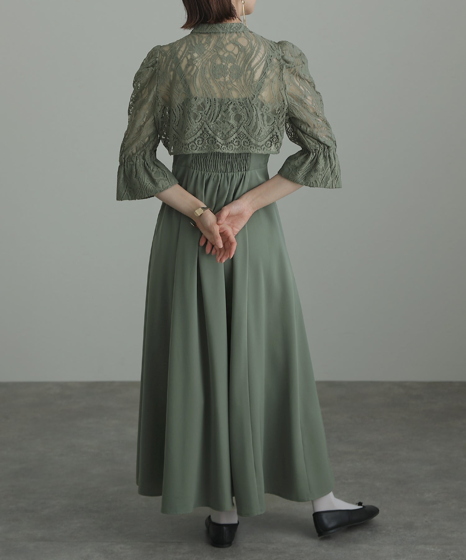 PourVous Bolero Party Dress Ceremony Midi Length &amp; Sleeved Wedding Formal Dress for Women in their 20s, 30s and 40s